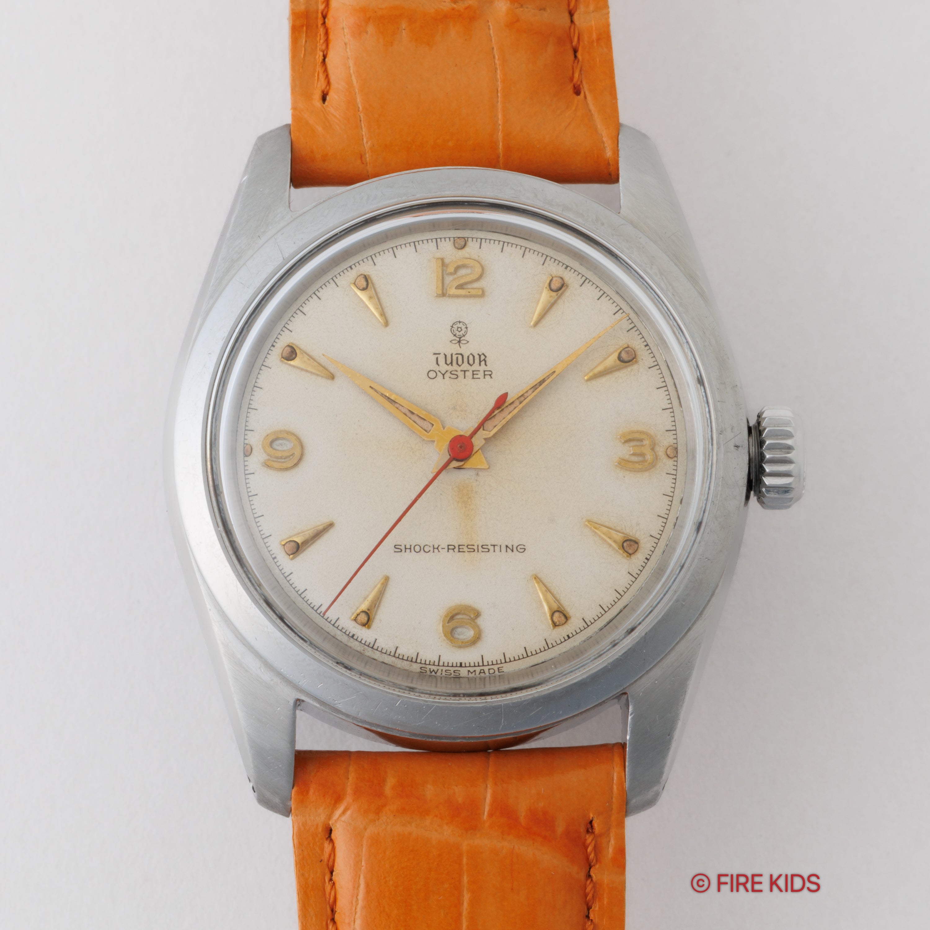 チューダー オイスター 小薔薇 1955年製 オリジナル飛びアラビアダイヤル 赤秒針 Ref.7904