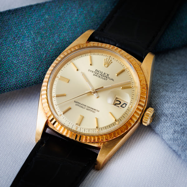 【正規品】ROLEX ロレックス デイデイト 金無垢ベルト1垢 ロレックス デイトジャスト 18金無垢 Ref.1601 1973年製 純正金