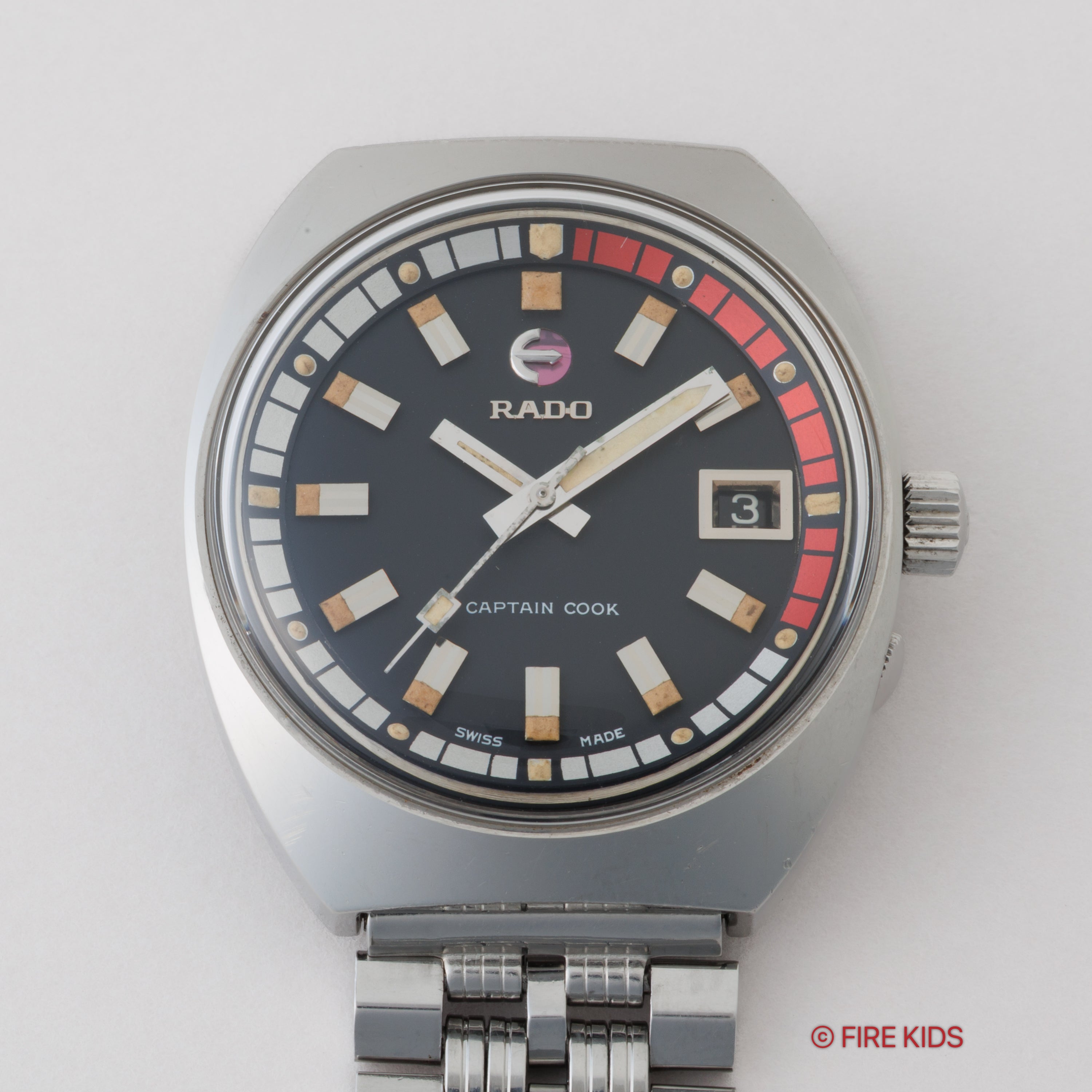 ラドー キャプテンクック 1960年代製 インナー回転ベゼル 自動巻 純正ステンレスブレス