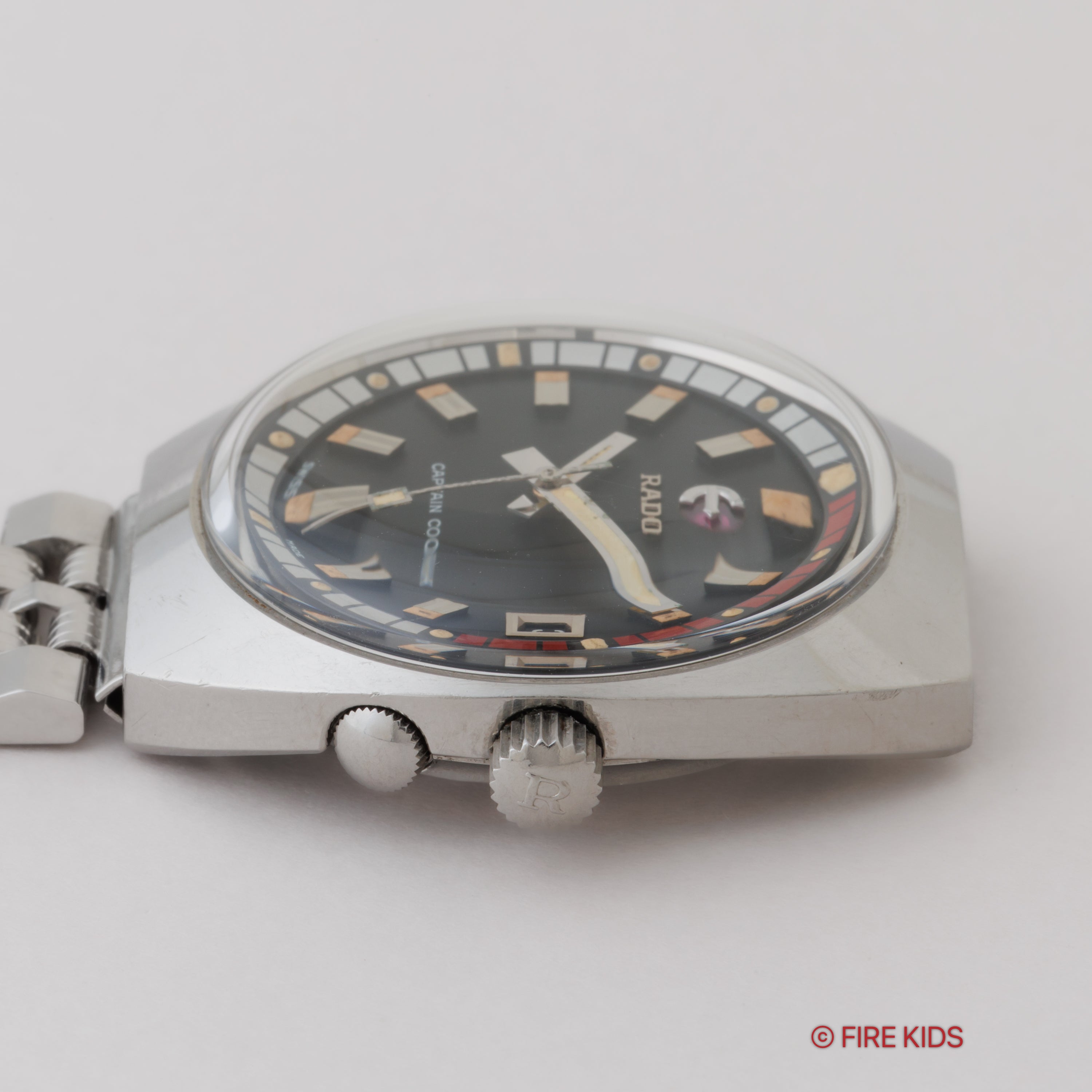 稼働 純正ブレス RADO CAPTAIN COOK ラドー キャプテンクック ラドー キャプテンクック 1960年代製 インナー回転ベゼル 自動巻