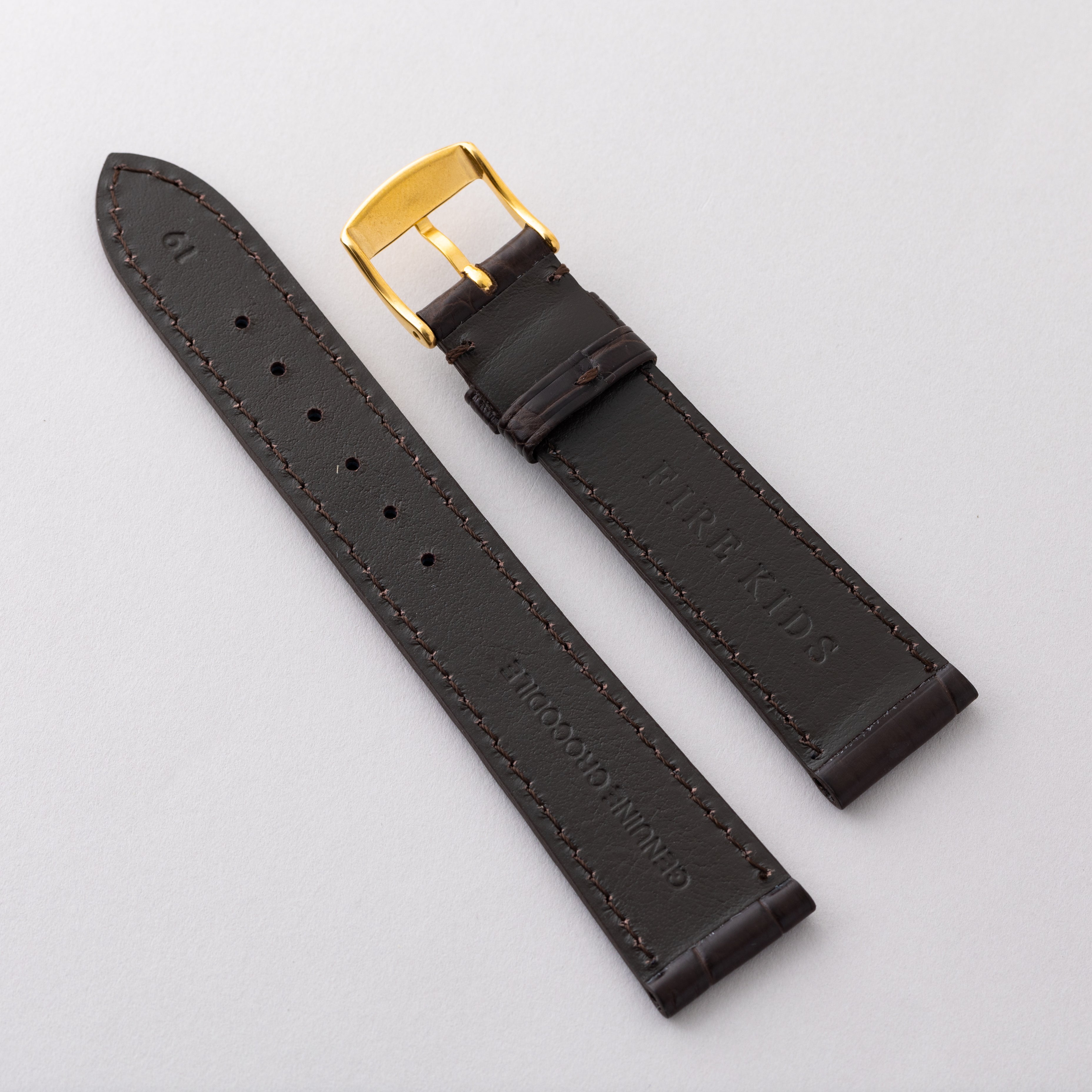 GENUINE LEATHER 腕時計ベルト 革ベルト 18mm幅 - 時計