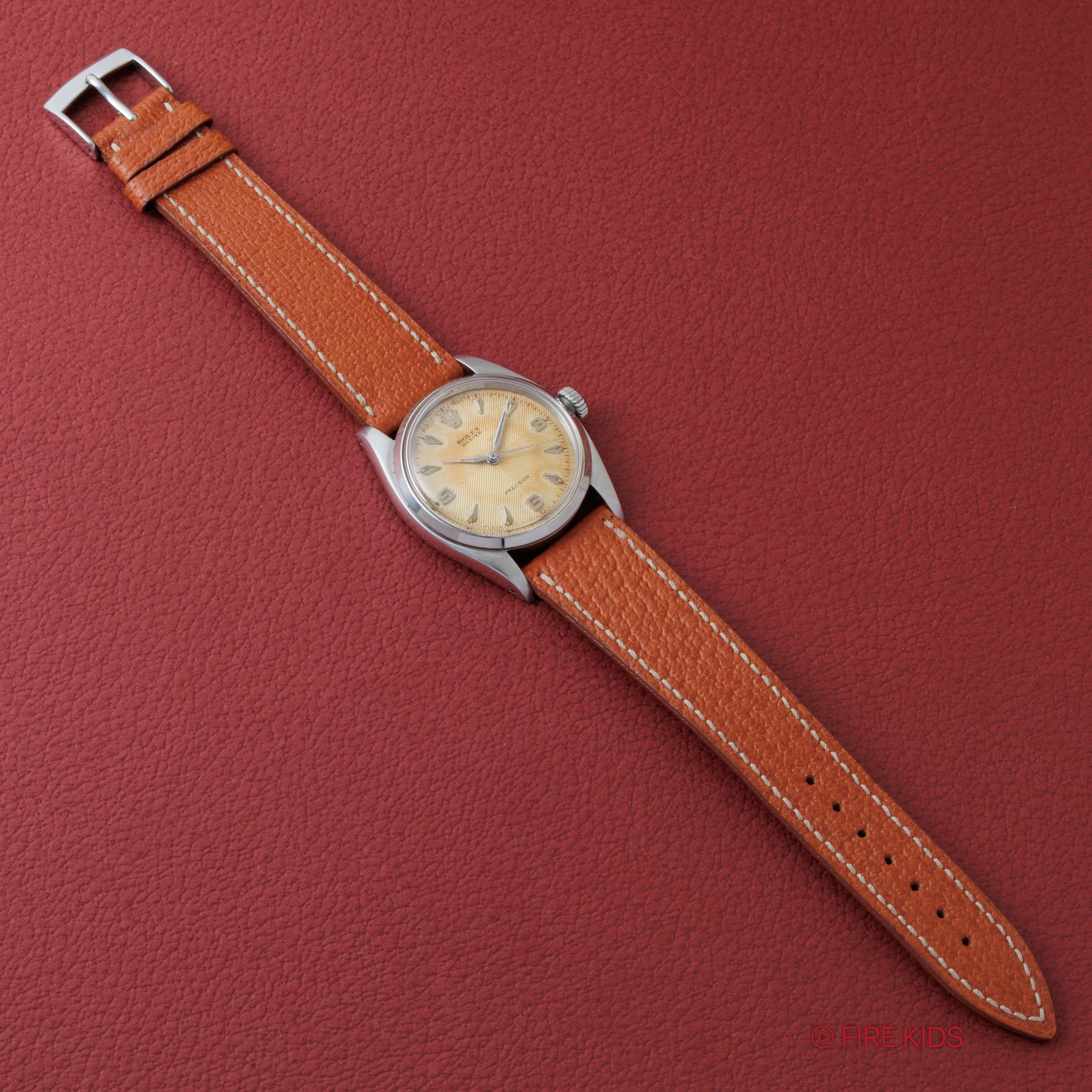 ロレックス オイスター 1957年製 手巻き Ref.6422 シェブロンダイアル