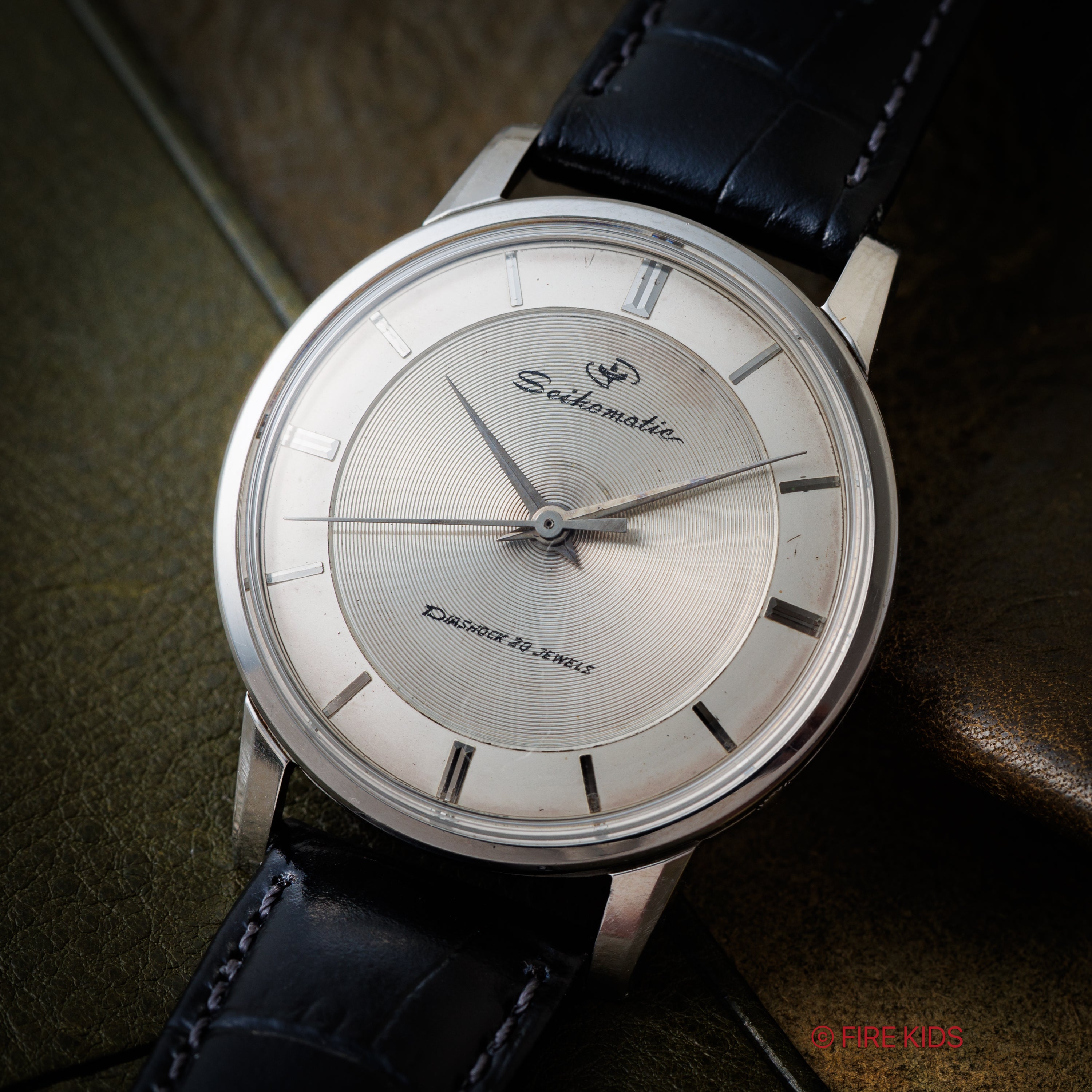 稼動品 SEIKO J14099DE セイコーマチック ダイヤショック20石 セイコー マチック ツートン レコードダイヤル 1961年製 Ref