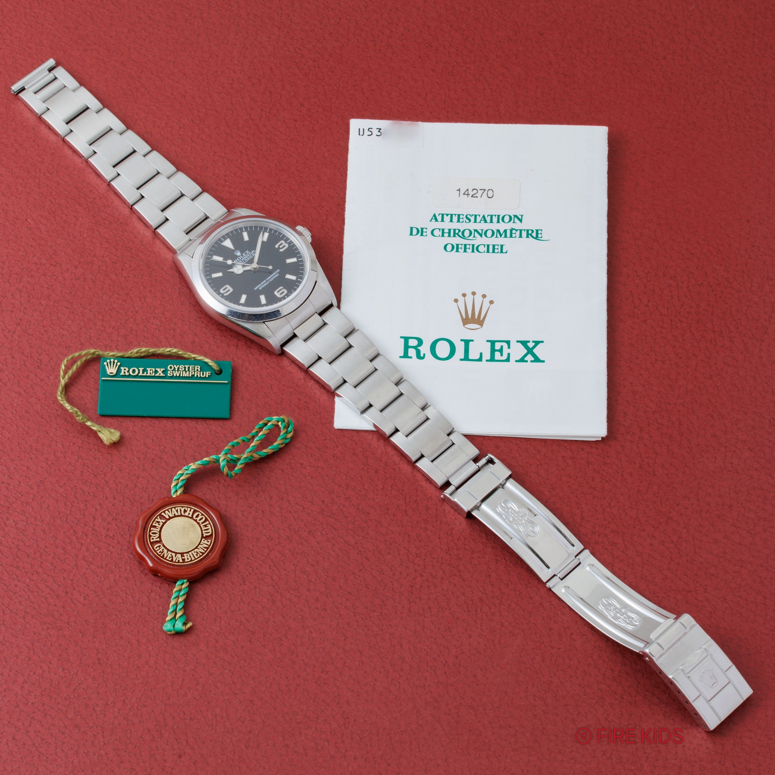ロレックス エクスプローラー 1997年製 Ref.14270 トリチウム夜光 ギャラ、タグ付き