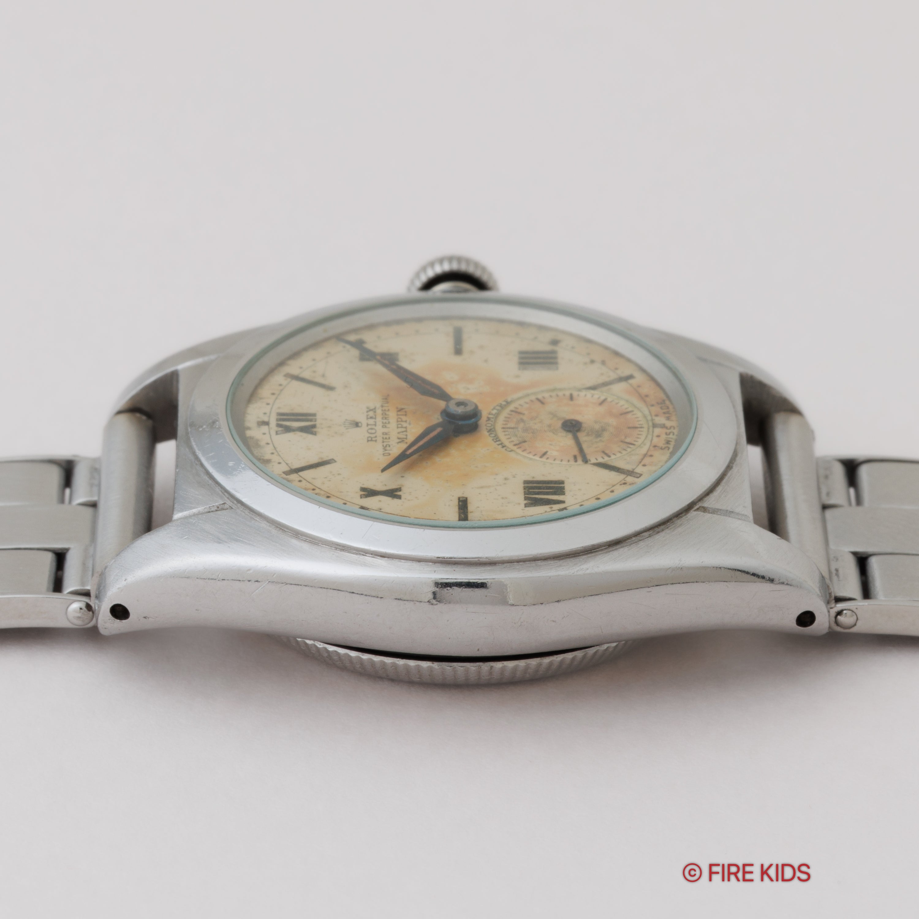 ロレックス バブルバック マッピンダブルネーム 1943年製 スモールセコンド Ref.2764 社外リベットブレス