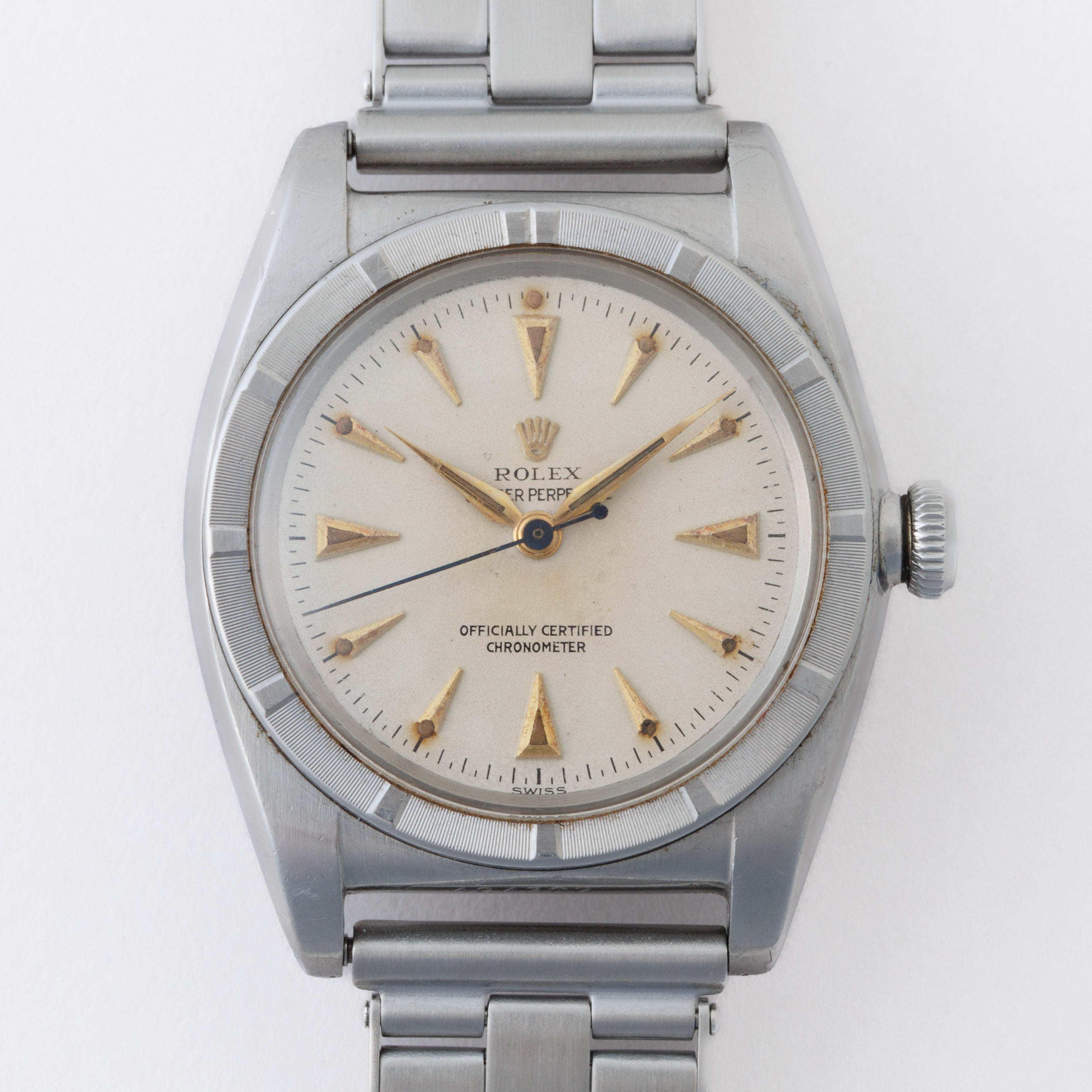 パ*パ様 3372 ROLEX OYSTER バブルバック　エンジンターンベゼル ロレックス バブルバック Ref.3372 カッパーDL エンジンターンド