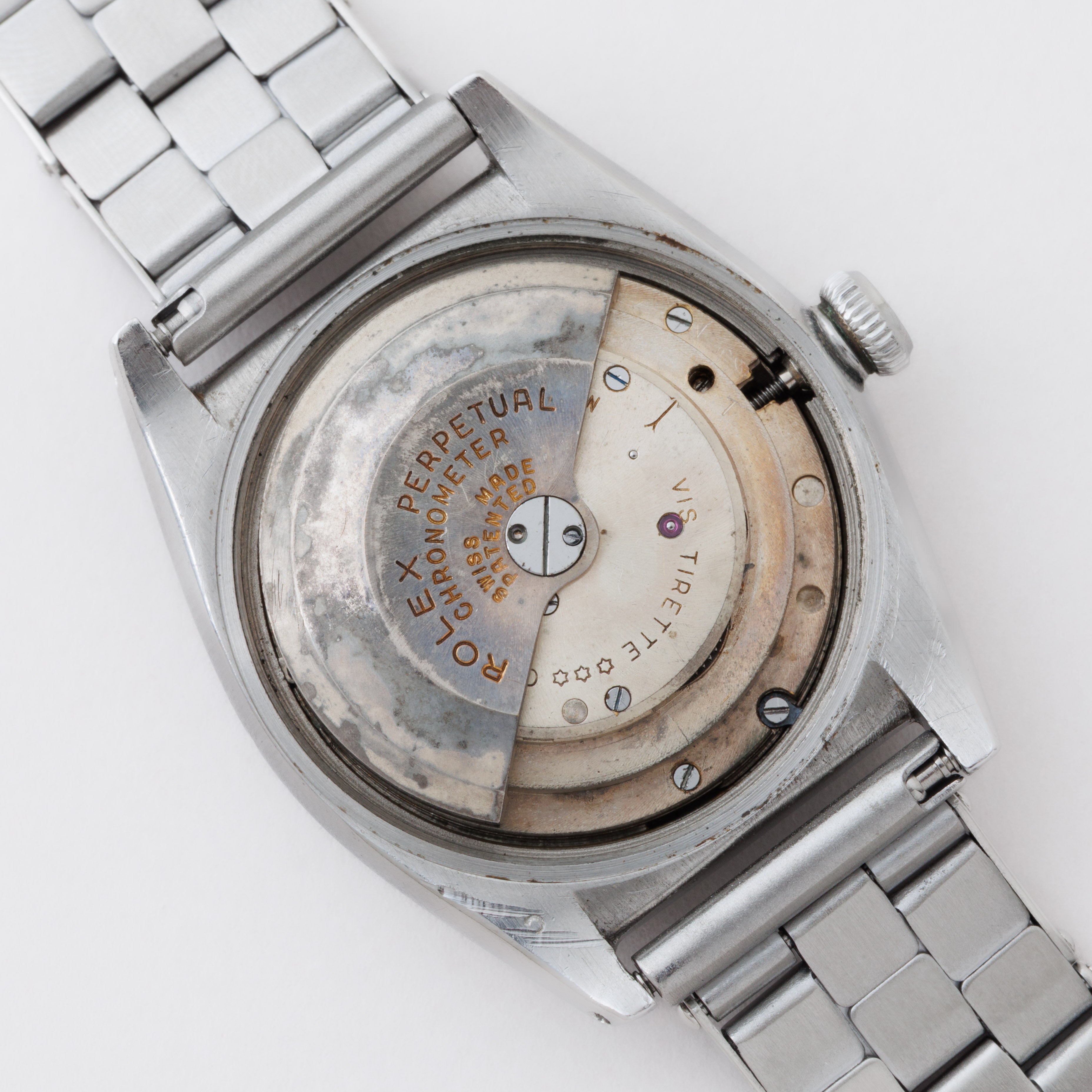 ロレックス バブルバック 1946年製 Ref.3372 エンジンターンドベゼル 社外エクステンションブレス