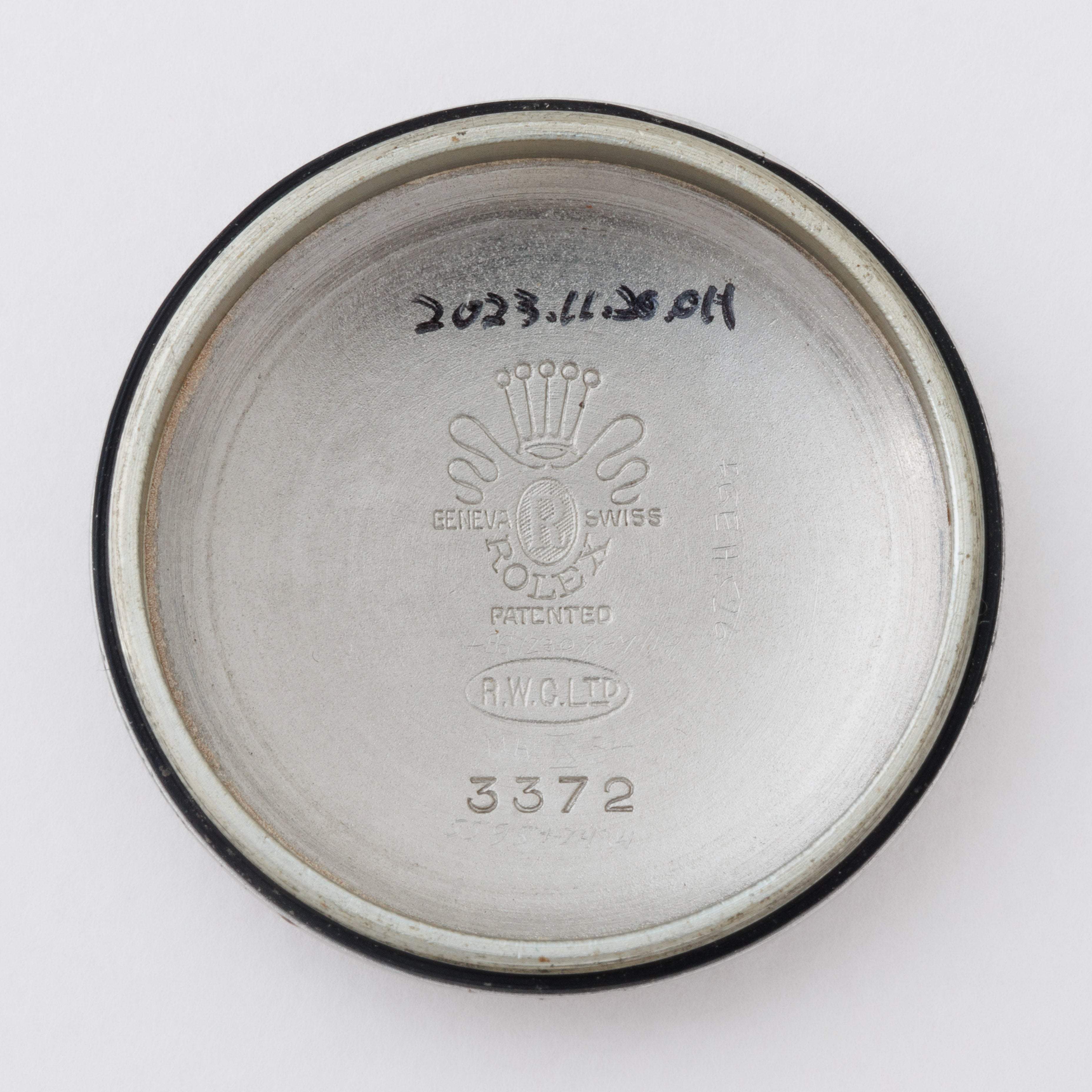 ロレックス バブルバック 1946年製 Ref.3372 エンジンターンドベゼル 社外エクステンションブレス