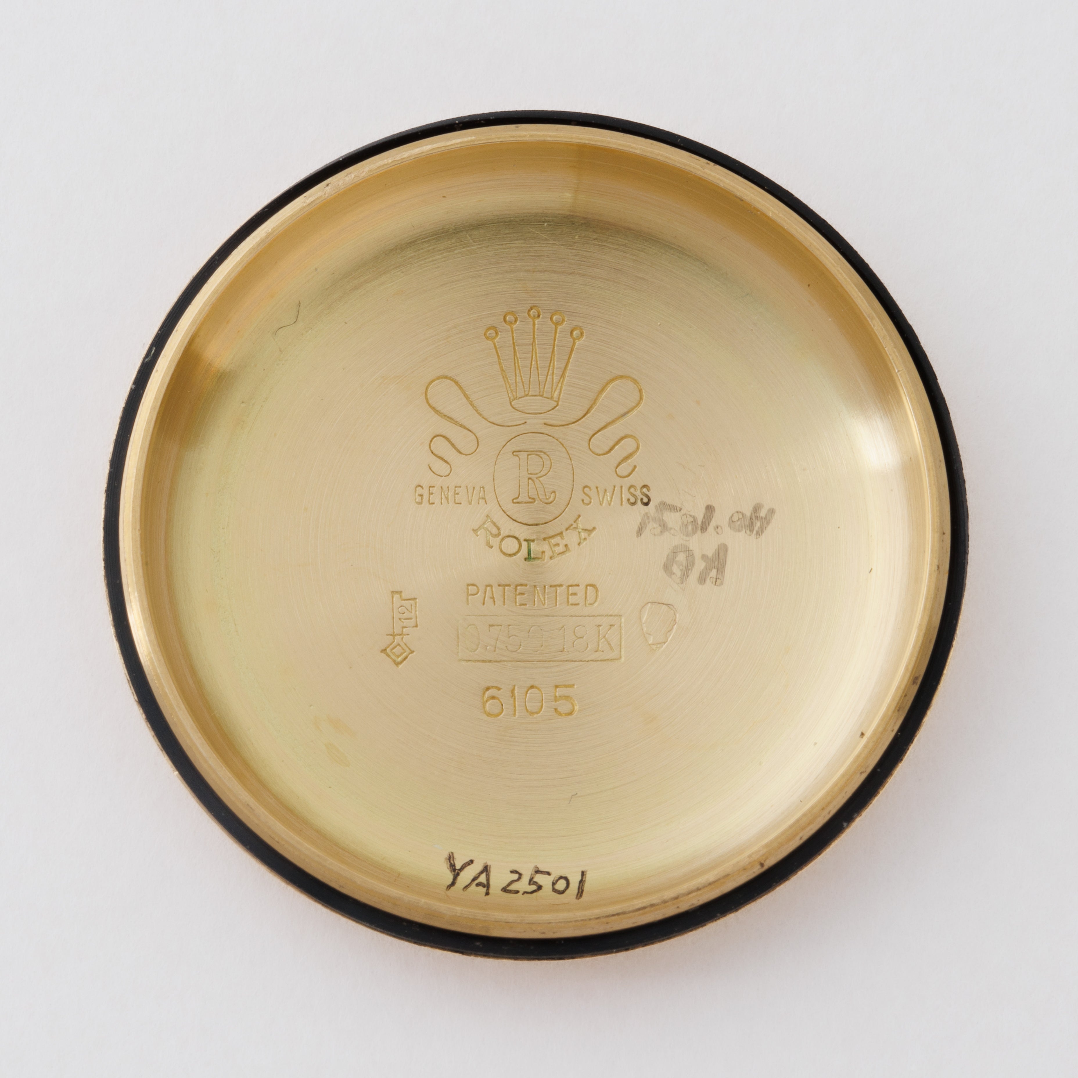ロレックス 18金無垢プレデイトジャスト36 ビッグバブル Ovettone Ref.6105  1951年製 赤カレンダー 自動巻き