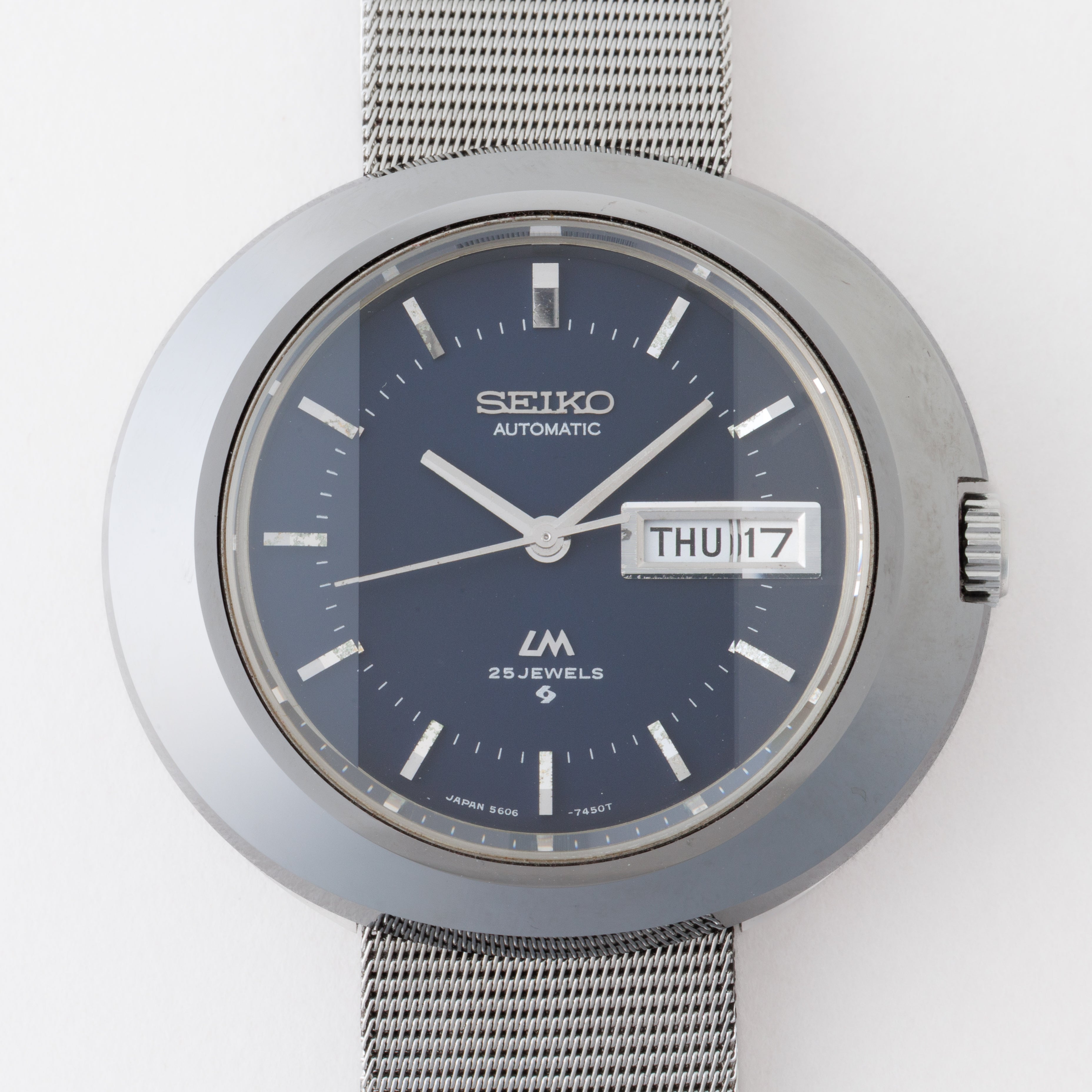 セイコー LM 1971年製 グレーダイヤル 超硬ケース Ref.5606-7200 純正ブレス 自動巻き