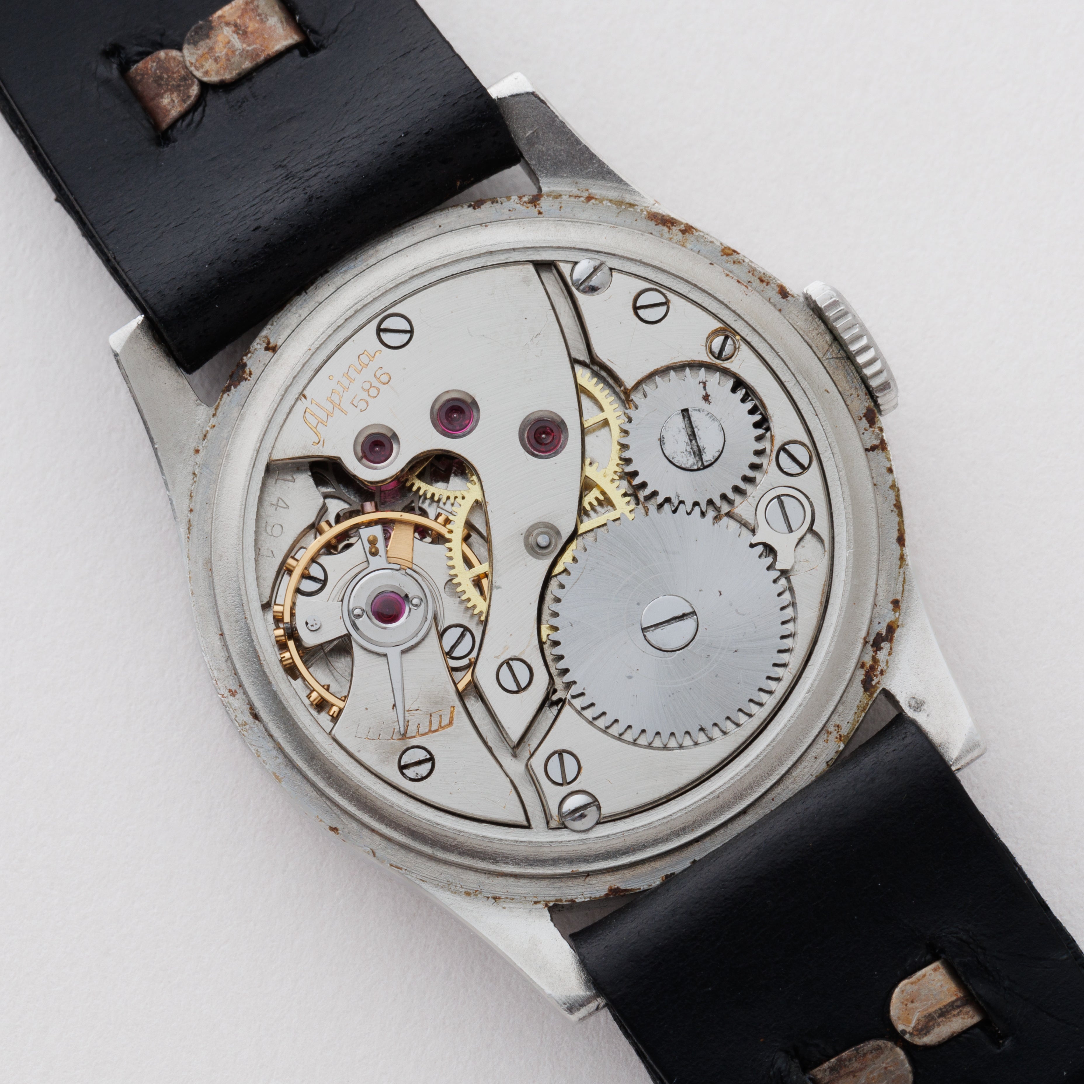 アルピナ ラウンドケース 1940年代製 手巻き Cal.586 全アラビア