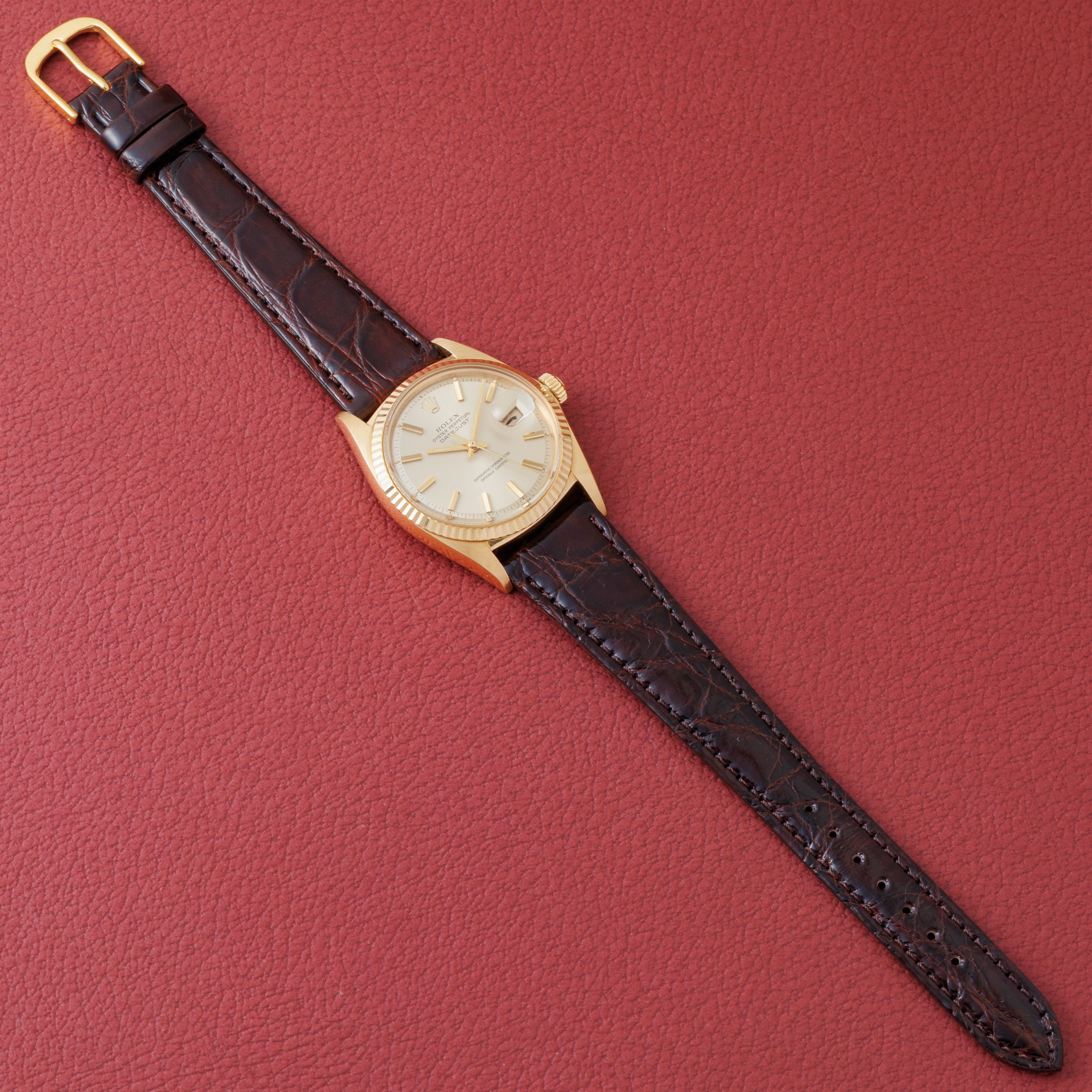 ロレックス デイトジャスト 18金無垢イエローゴールドケース シャンパンダイヤル 1969年製 Ref.1601 Cal.1570