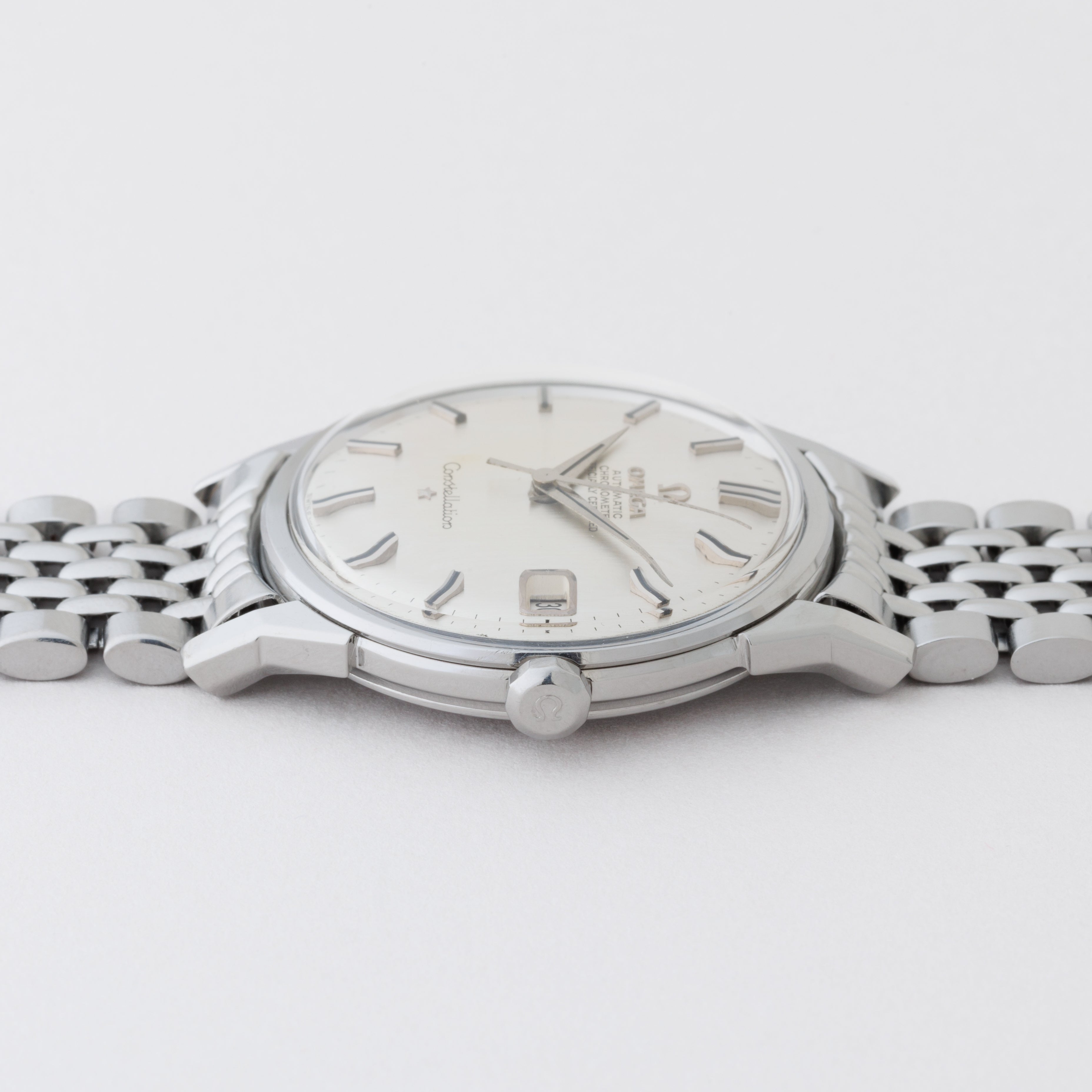 オメガ コンステレーション 1963年製 Ref.168.005 ギャラ付 シルバーダイヤル 純正ライスブレス付き