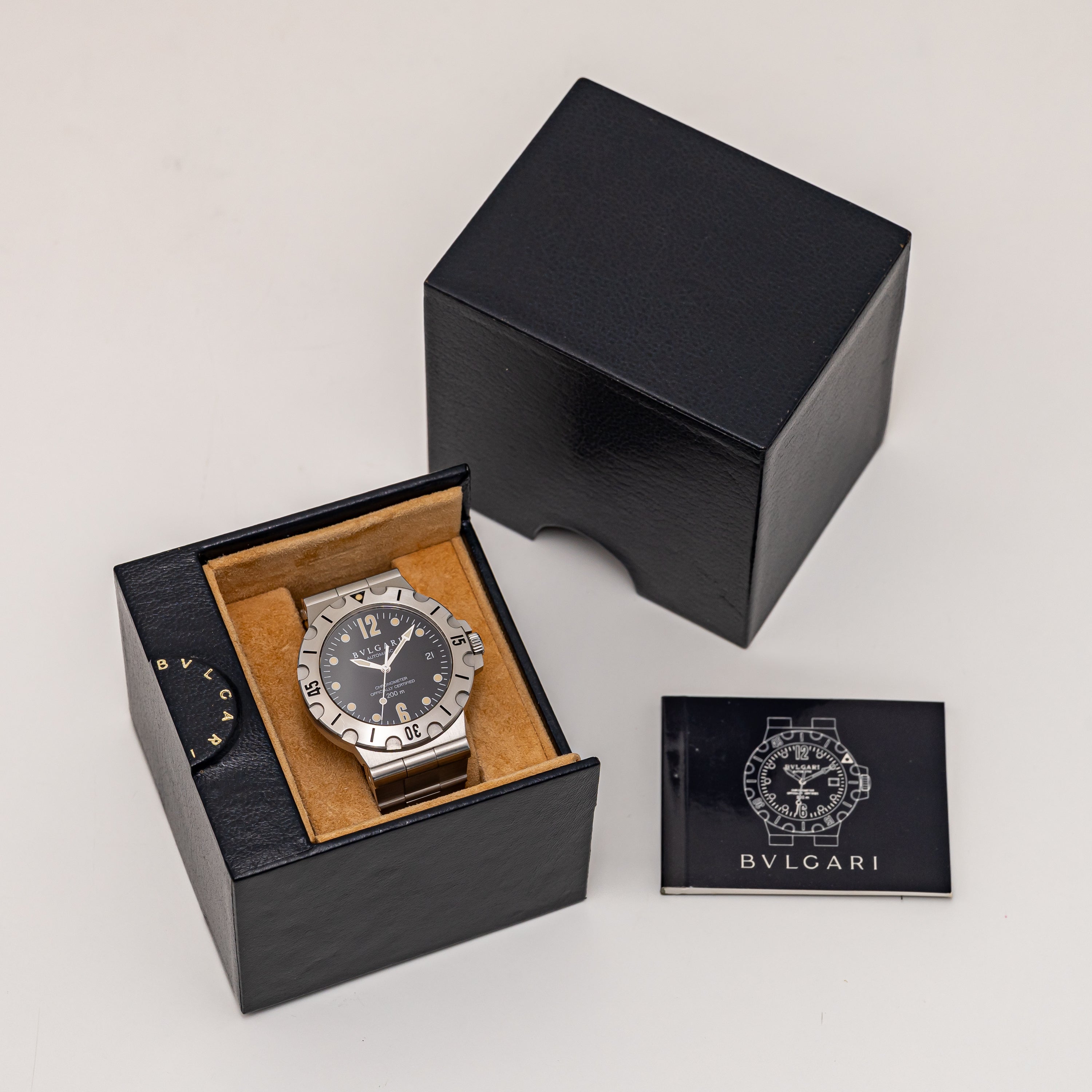 ブルガリ 1996年販売ギャラ付 スクーバ ダイバーモデル 箱、1990年代製