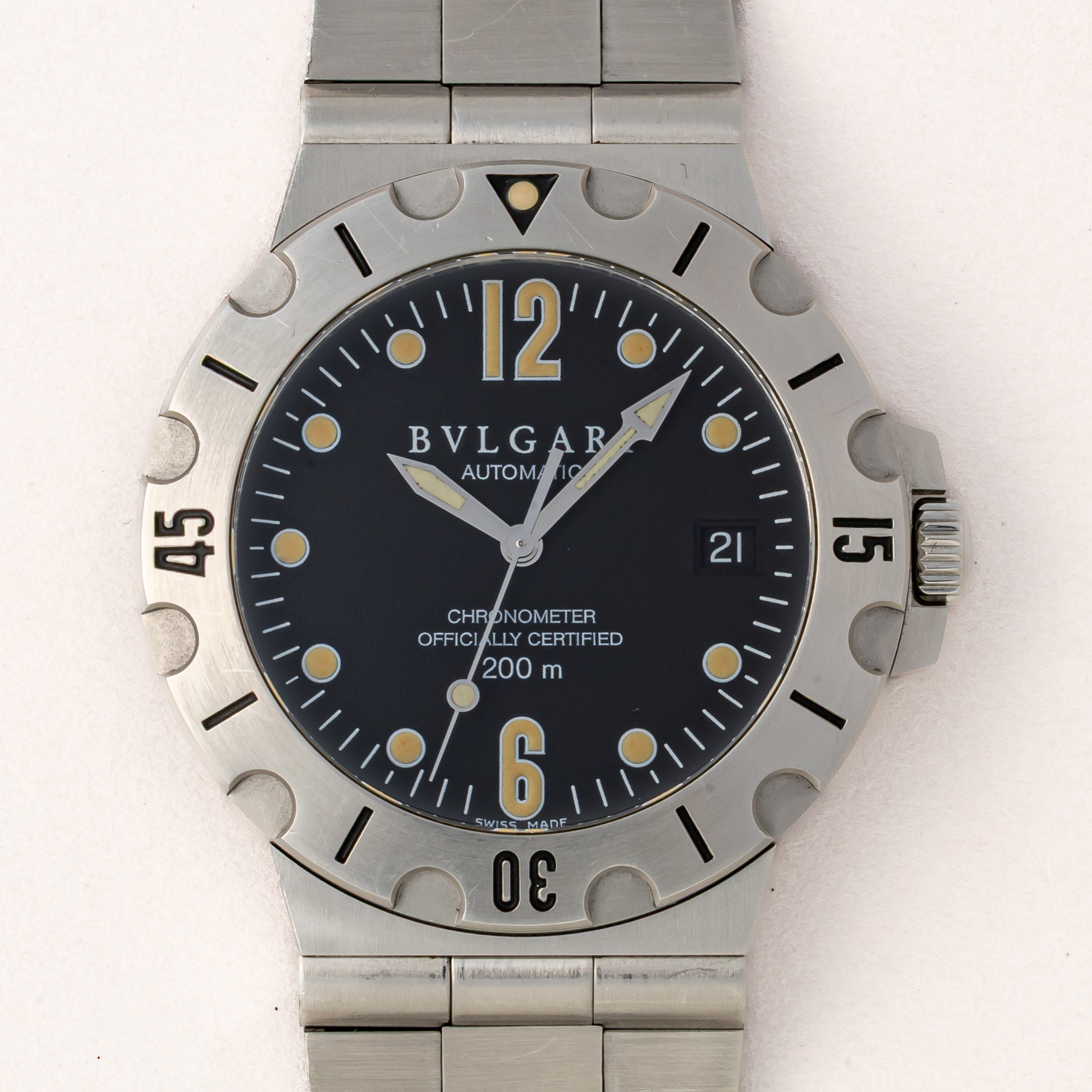 ブルガリ 1996年販売ギャラ付 スクーバ ダイバーモデル 箱、1990年代製