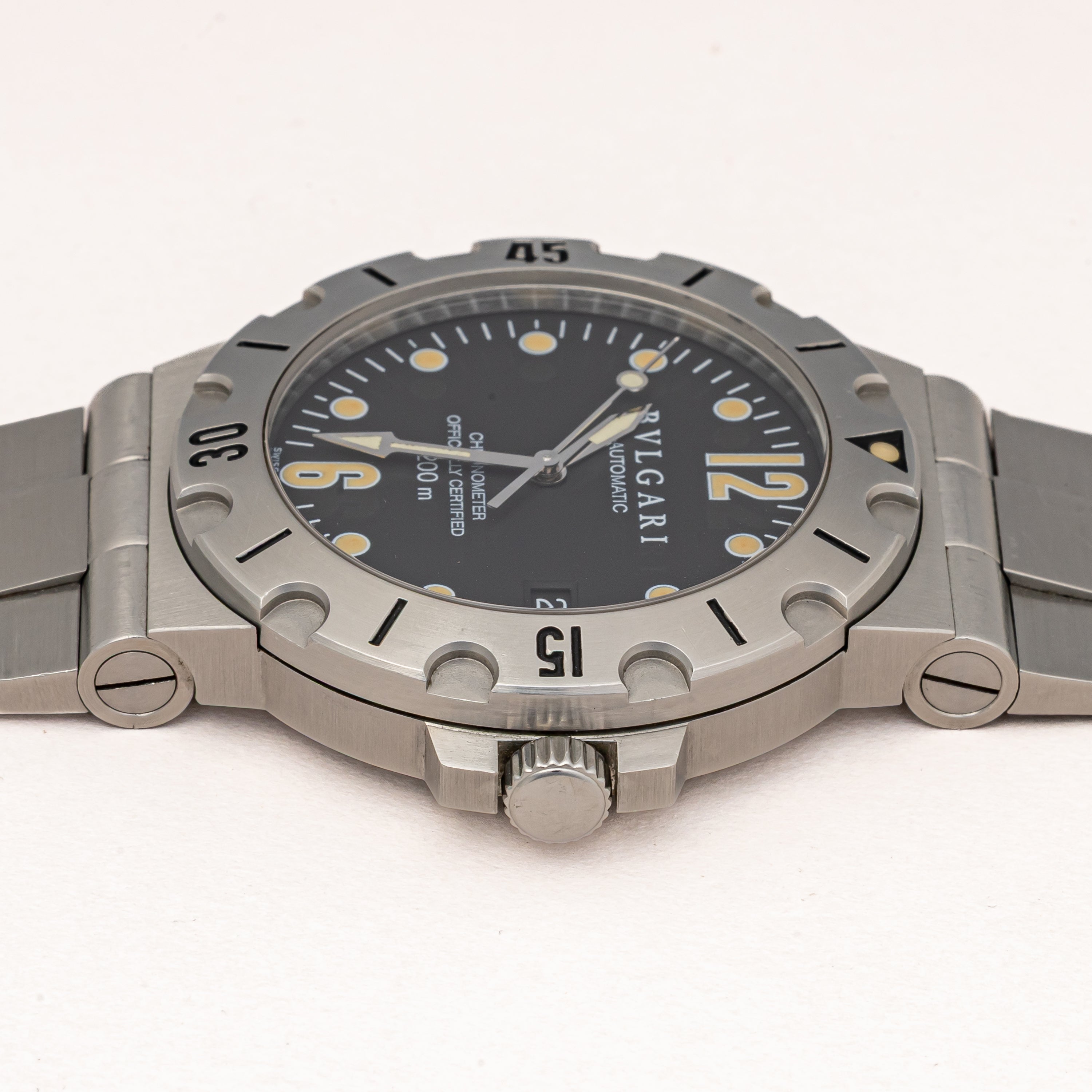 ブルガリ 1996年販売ギャラ付 スクーバ ダイバーモデル 箱、1990年代製