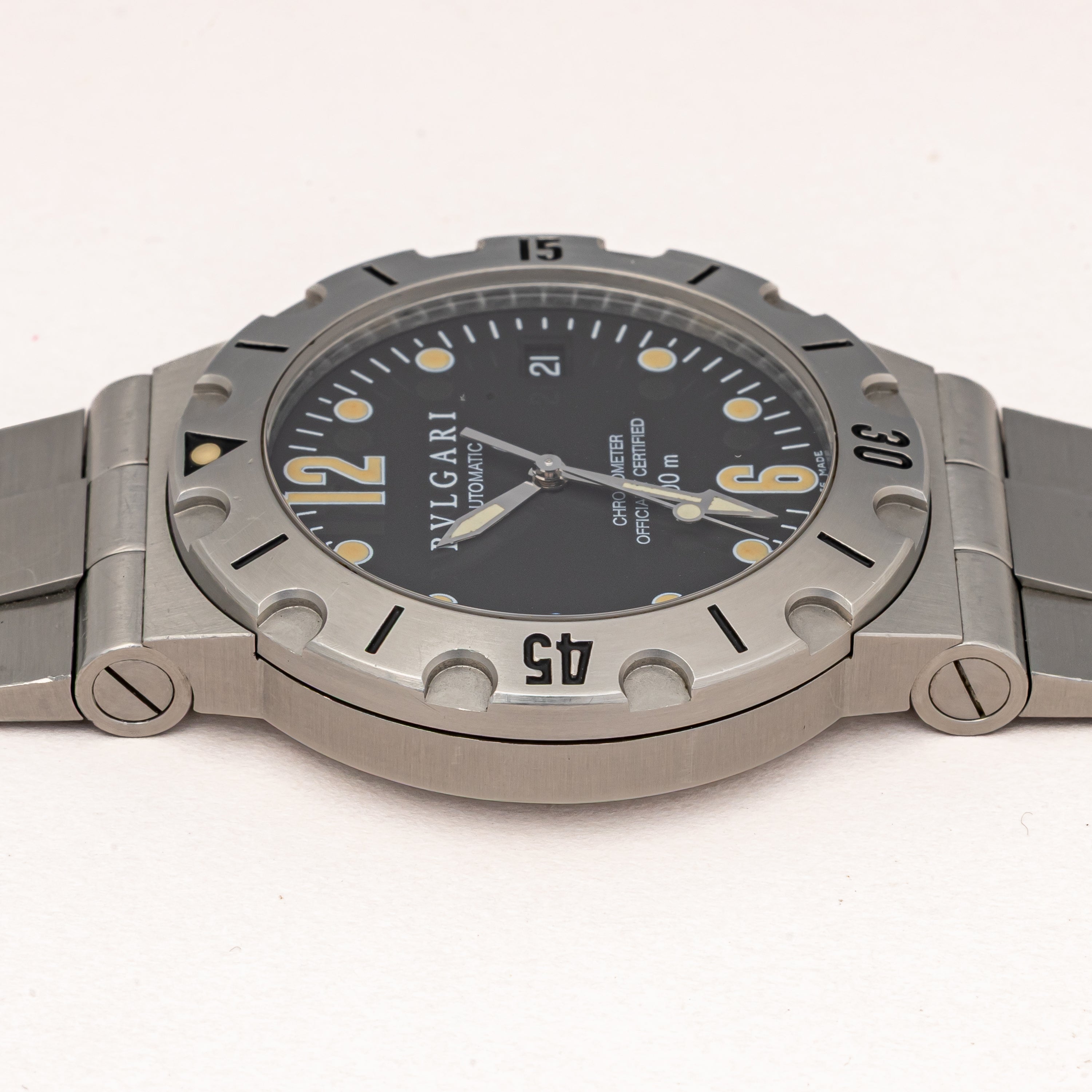 ブルガリ 1996年販売ギャラ付 スクーバ ダイバーモデル 箱、1990年代製