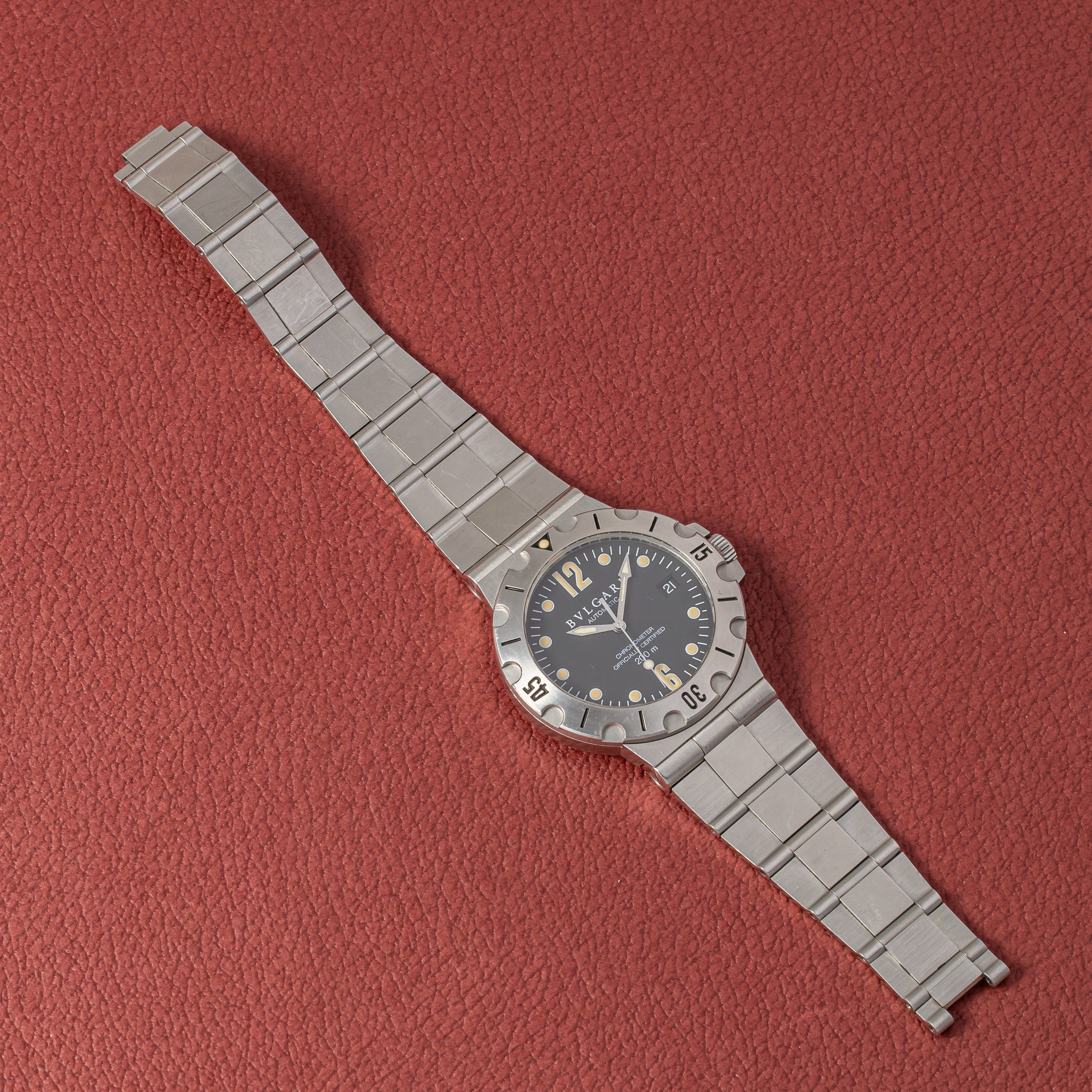 ブルガリ 1996年販売ギャラ付 スクーバ ダイバーモデル 箱、1990年代製