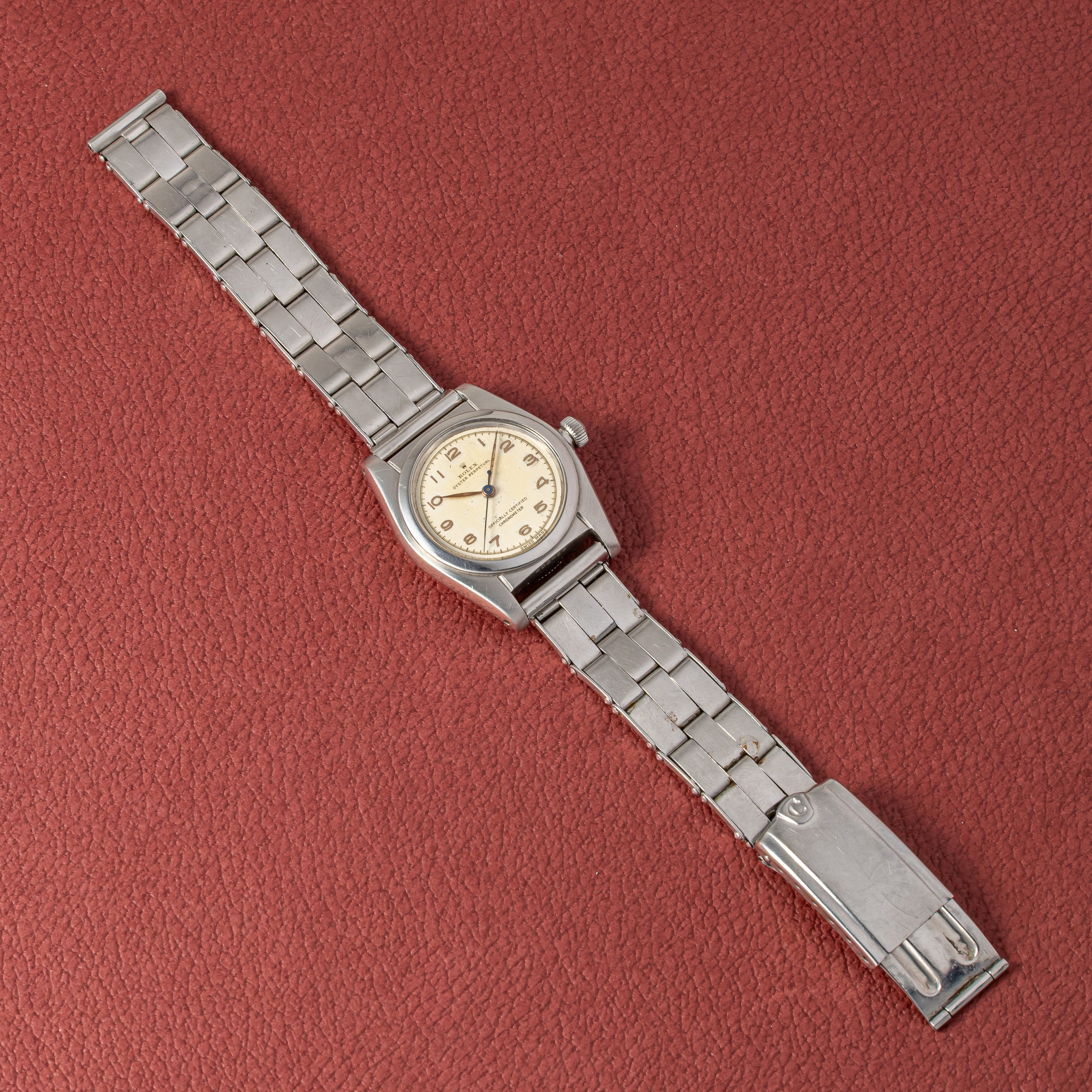 ロレックス1940年代　機能付きリベットブレスレットアンティーク バブルバック用 ロレックス1940年代 機能付きリベットブレスレットアンティーク