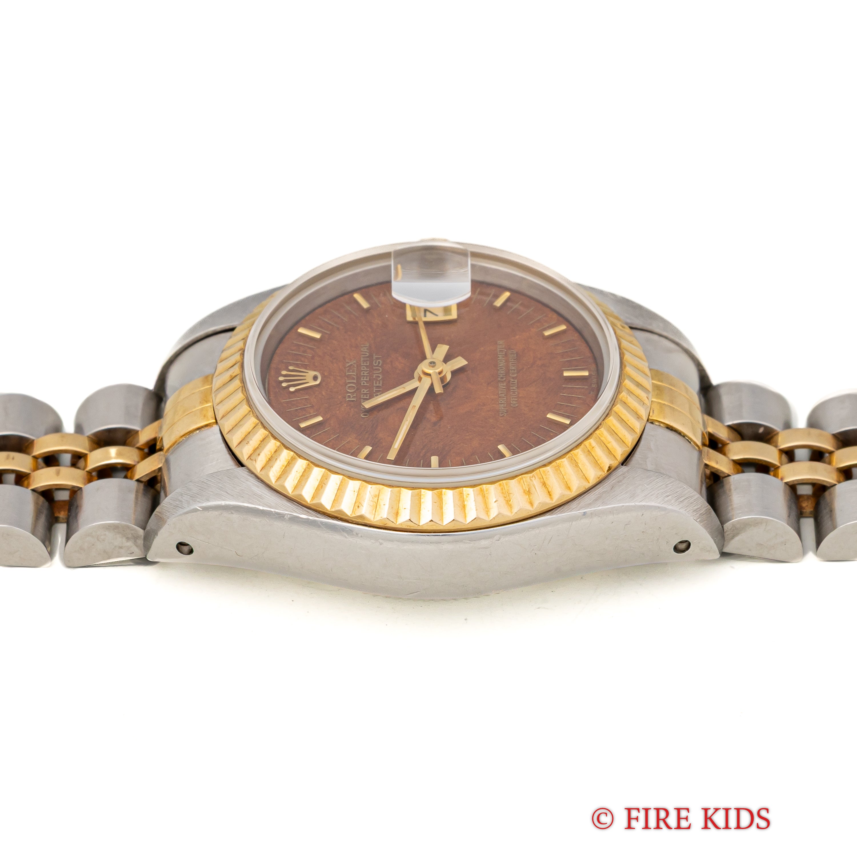 ロレックス デイトジャスト レディースコンビ ウッドダイヤル Ref.69173 1991年製 純正コンビブレス付き