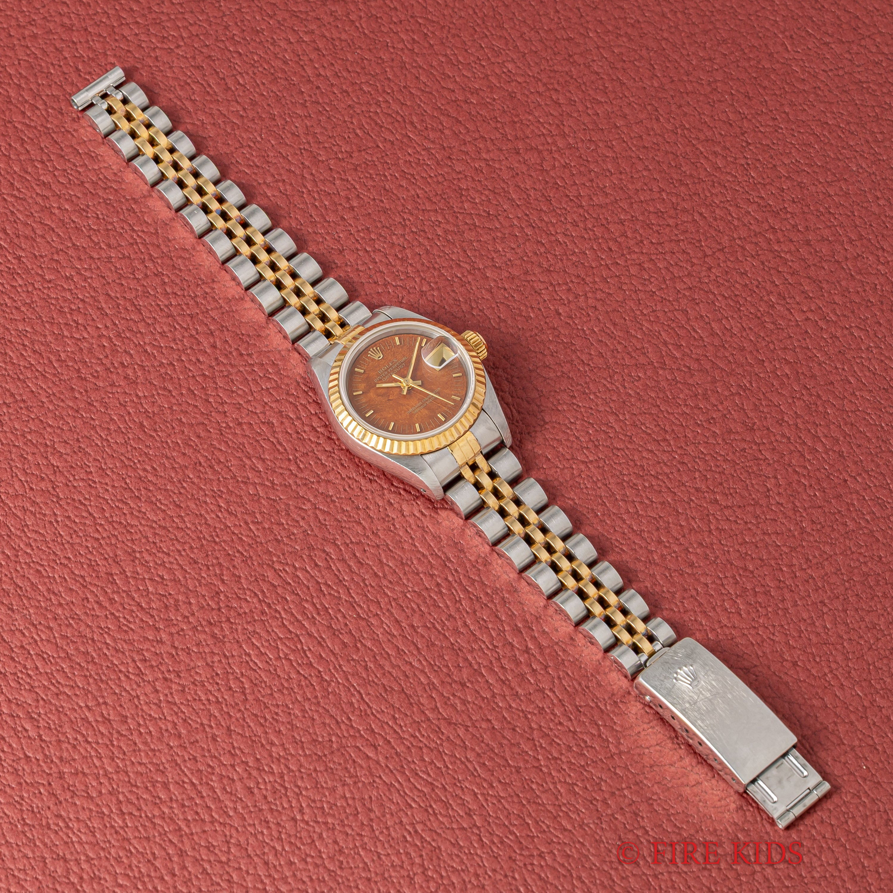 ロレックス デイトジャスト レディースコンビ ウッドダイヤル Ref.69173 1991年製 純正コンビブレス付き