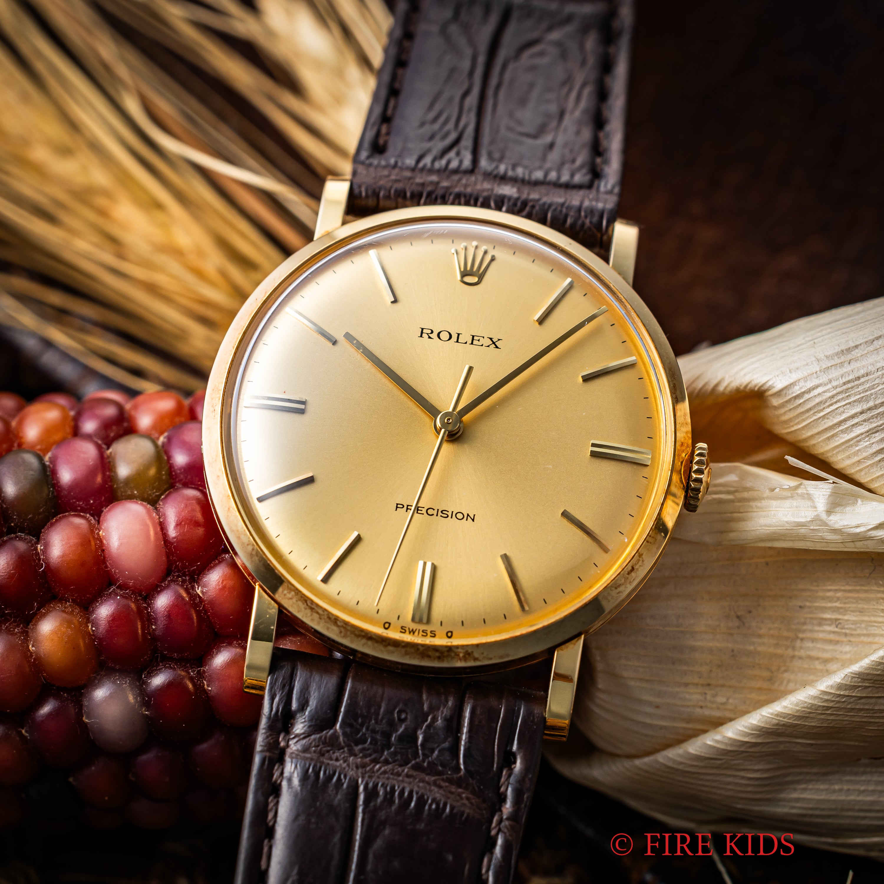 ロレックス プレシジョン 1973年製 18金無垢 手巻き Ref.3410 ノンオイスターケース