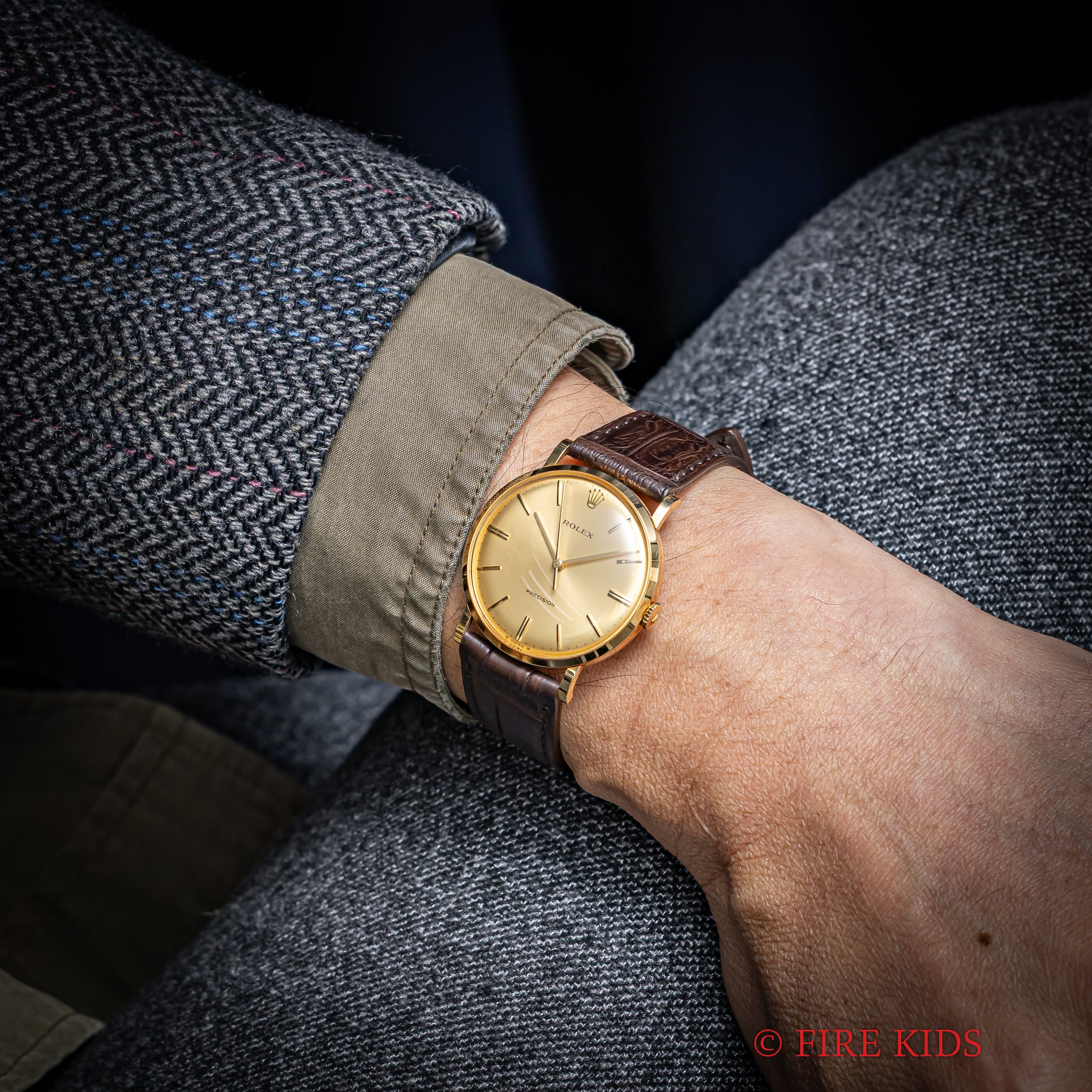 ロレックス プレシジョン 1973年製 18金無垢 手巻き Ref.3410 ノンオイスターケース