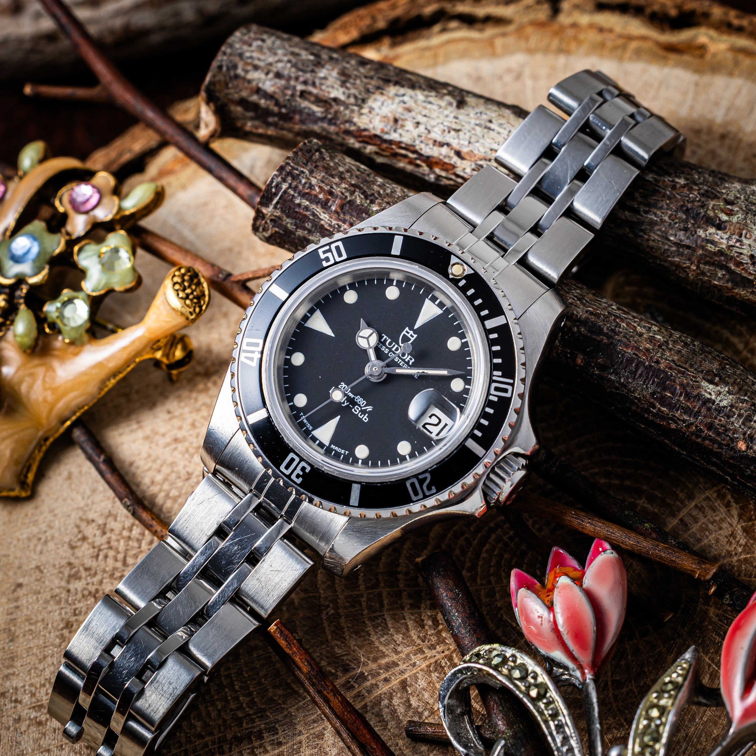 チューダー プリンセスオイスターデイト レディサブ 1992年製 Ref.96090 王冠リューズ 箱ギャラ付き