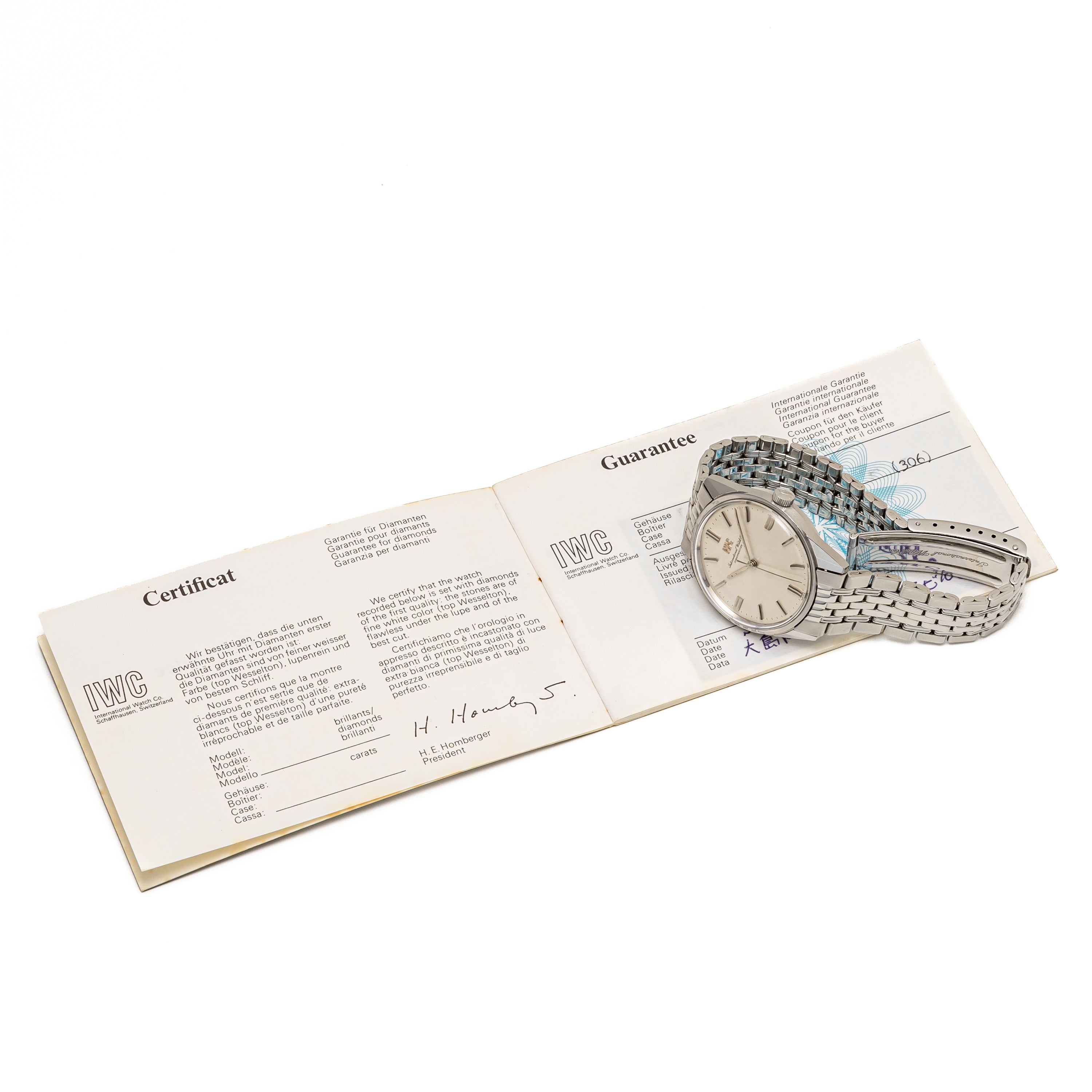 IWC ラウンド 1970年製（昭和45年製） Cal.89 手巻き 箱ギャラ  R810 純正ブレス