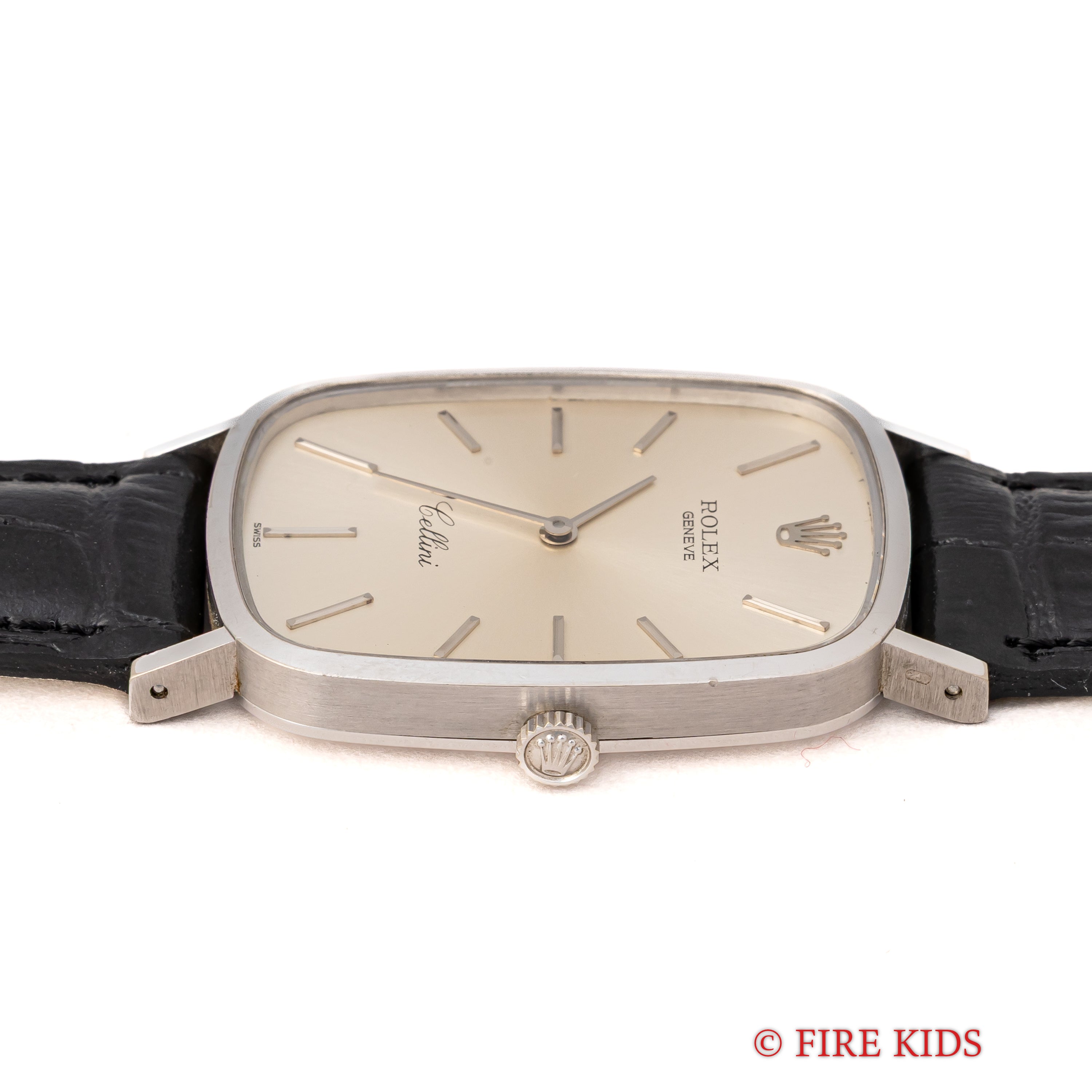 ロレックス チェリーニ 18金無垢ホワイトゴールド 1974年製 シルバーダイヤル Ref.4113 王冠尾錠 箱ギャラ付