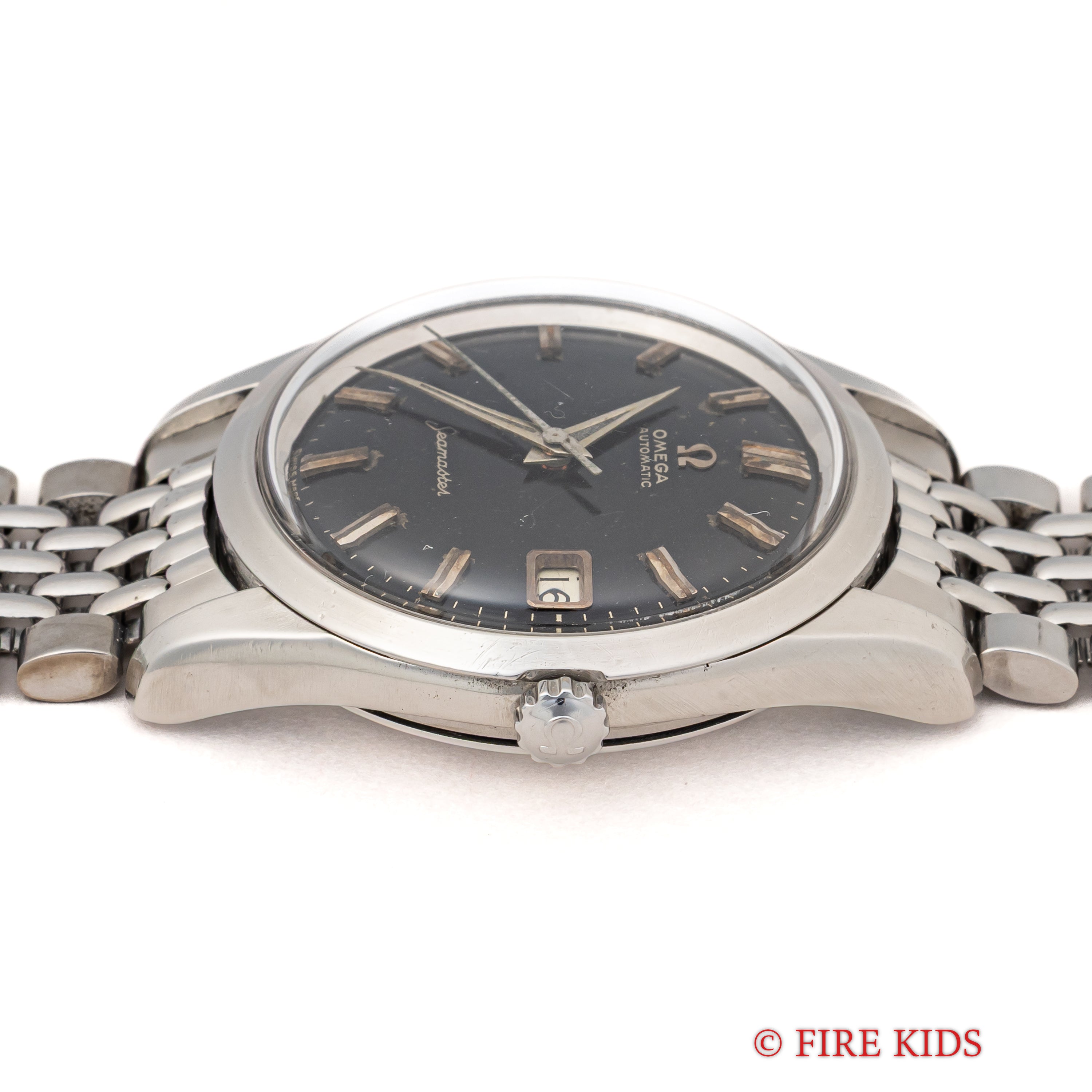 オメガ シーマスター ブラックミラーダイヤル 1958年製 Ref.14744 1SC 純正ライスブレス
