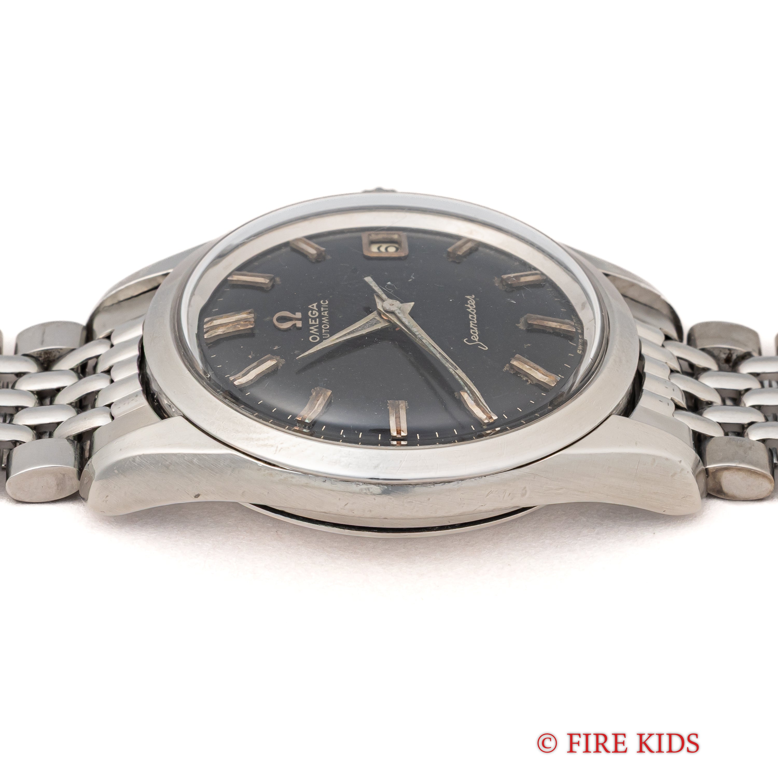 オメガ シーマスター ブラックミラーダイヤル 1958年製 Ref.14744 1SC 純正ライスブレス