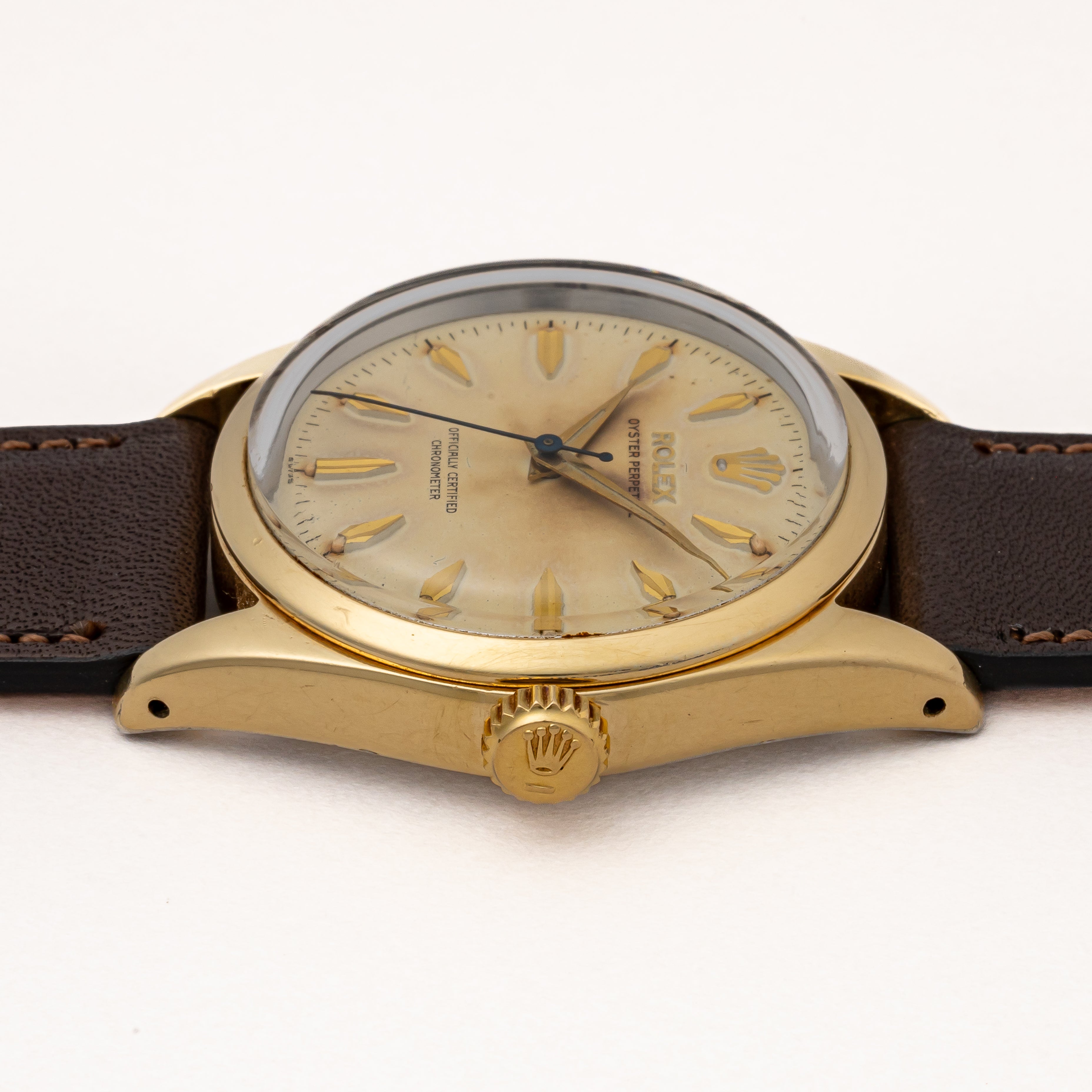 ロレックス オイスターパーペチュアル 金張り 1958年製 Ref.6634 純正尾錠付き