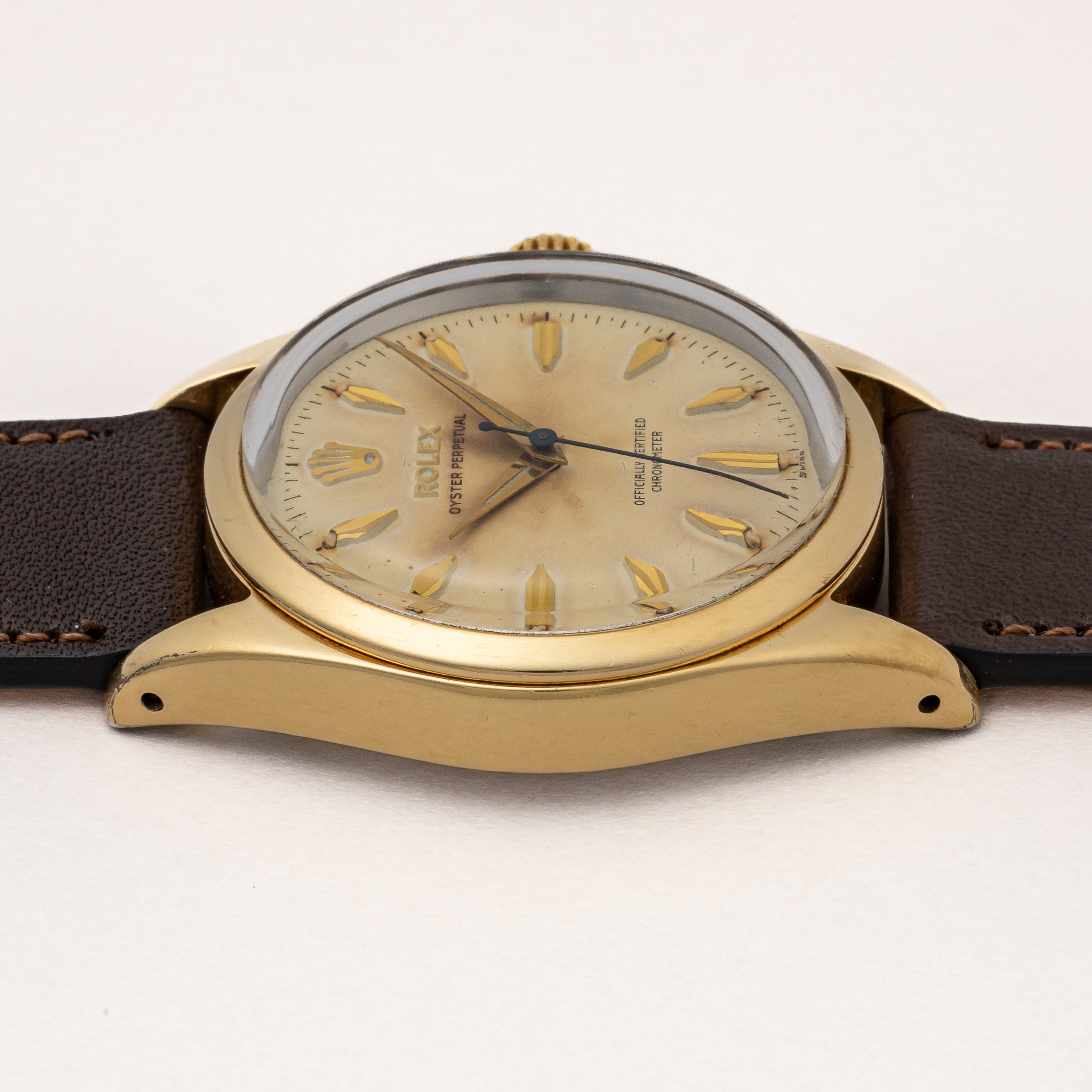 ロレックス オイスターパーペチュアル 金張り 1958年製 Ref.6634 純正尾錠付き