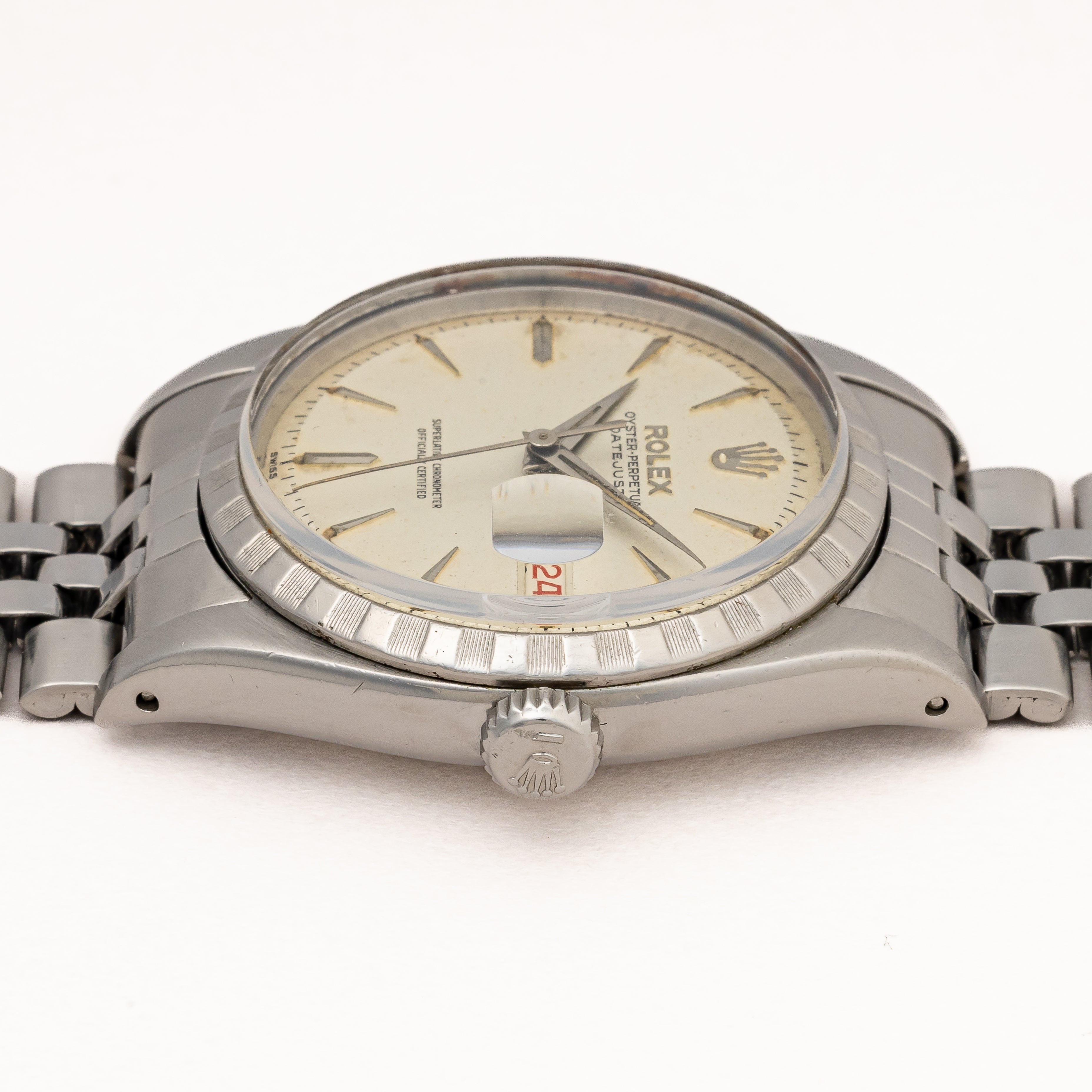 ロレックス デイトジャスト 1959年製 Ref.6605 シルバーダイヤル 赤黒カレンダー
