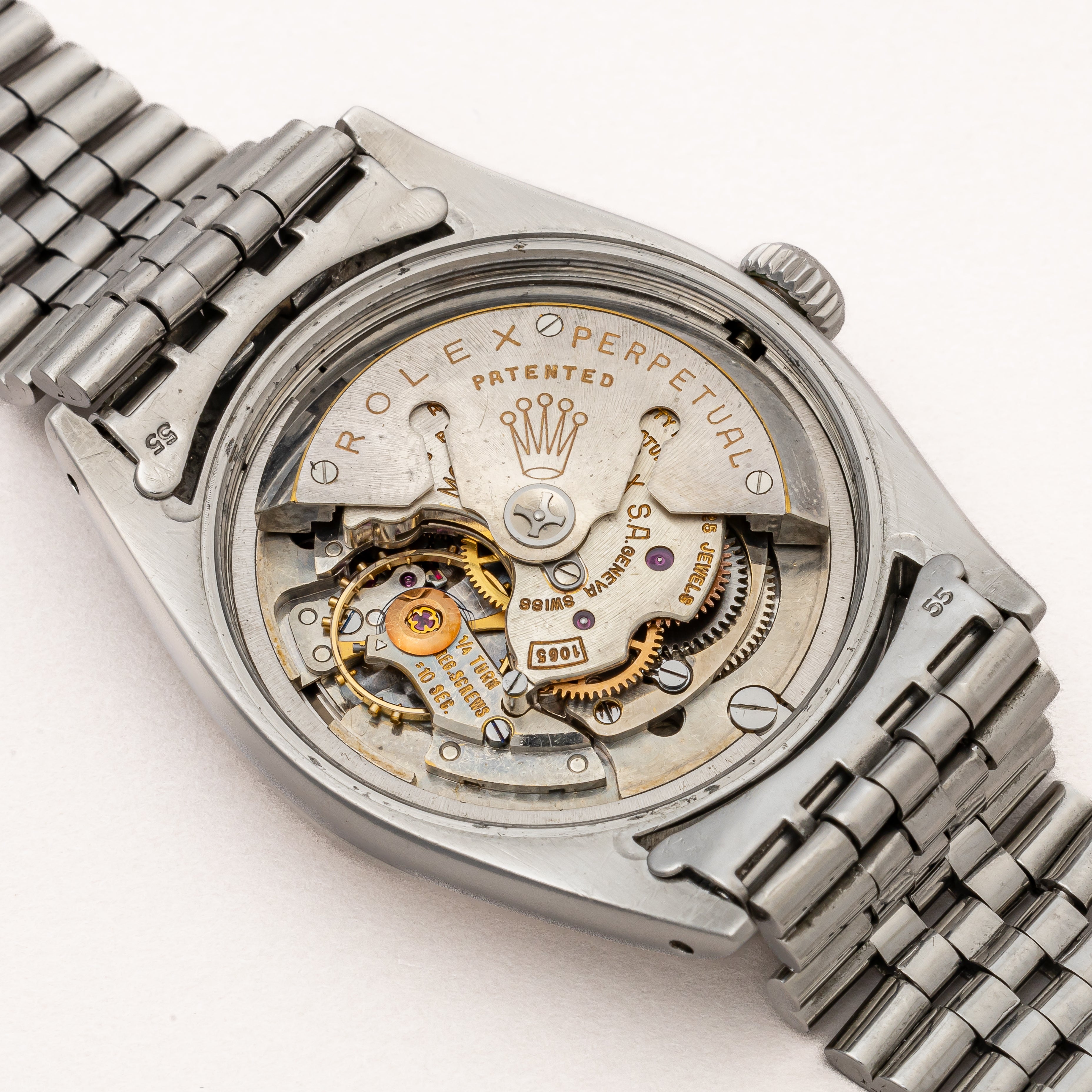 ロレックス デイトジャスト 1959年製 Ref.6605 シルバーダイヤル 赤黒カレンダー