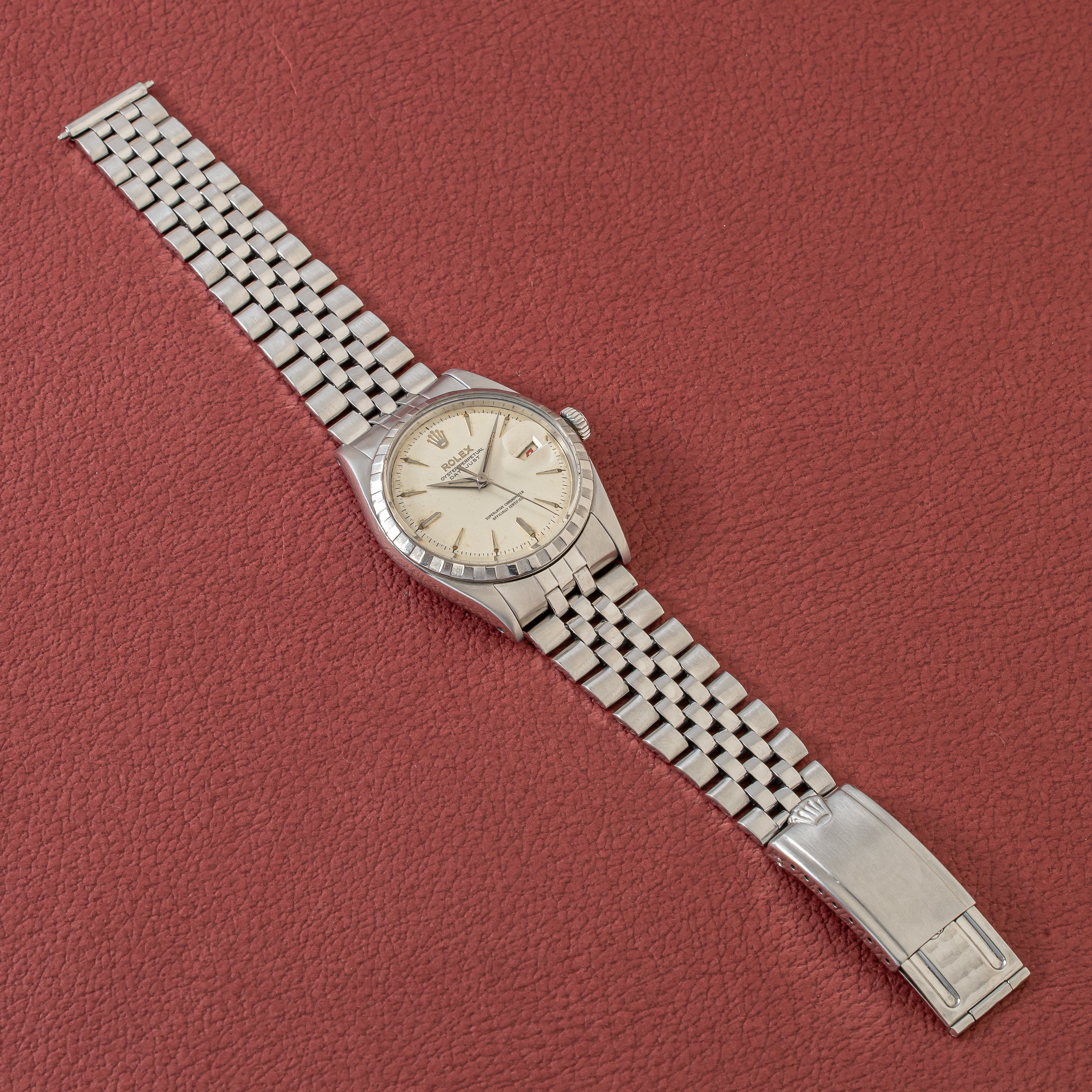 ロレックス デイトジャスト 1959年製 Ref.6605 シルバーダイヤル 赤黒カレンダー