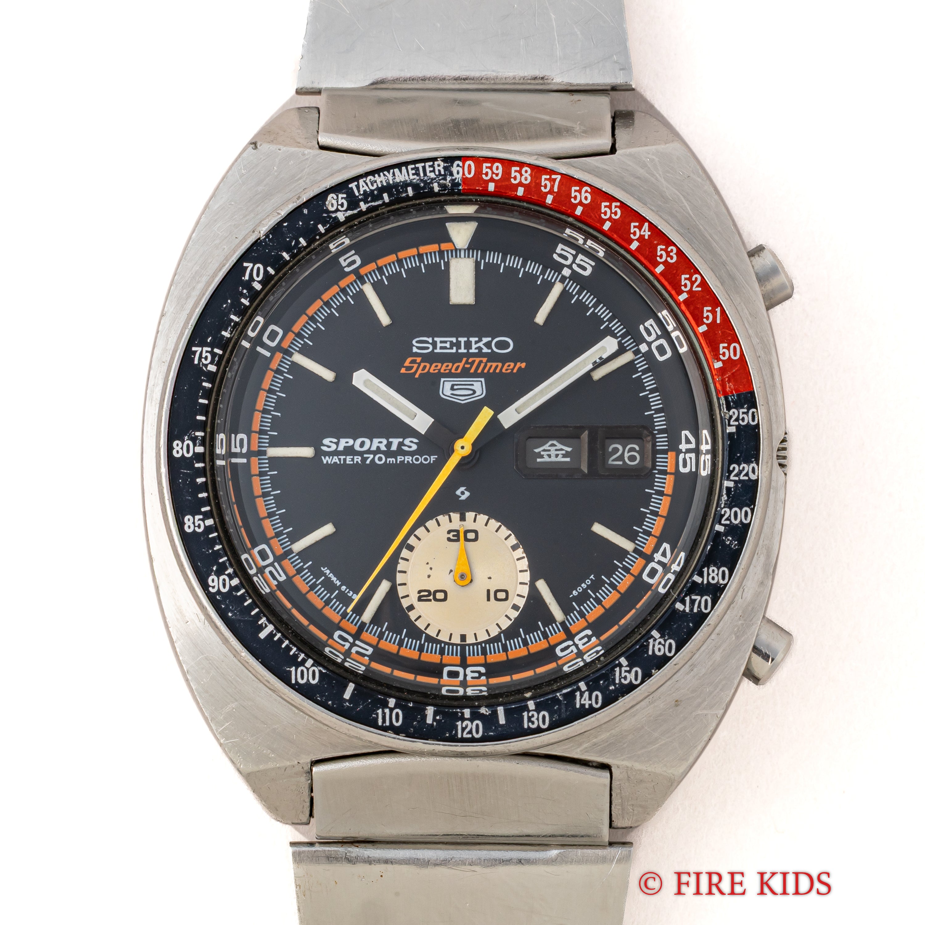 セイコー 1970年製/昭和45年製 5スポーツ スピードタイマー Ref.6139-6030 コークベゼル 国内仕様 純正ブレス