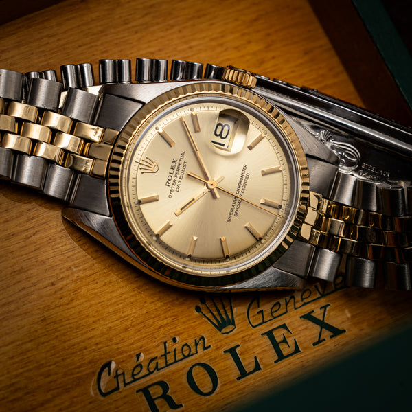 ロレックス デイトジャスト コンビ 1971年製 Ref.1601 箱、ギャラ付き