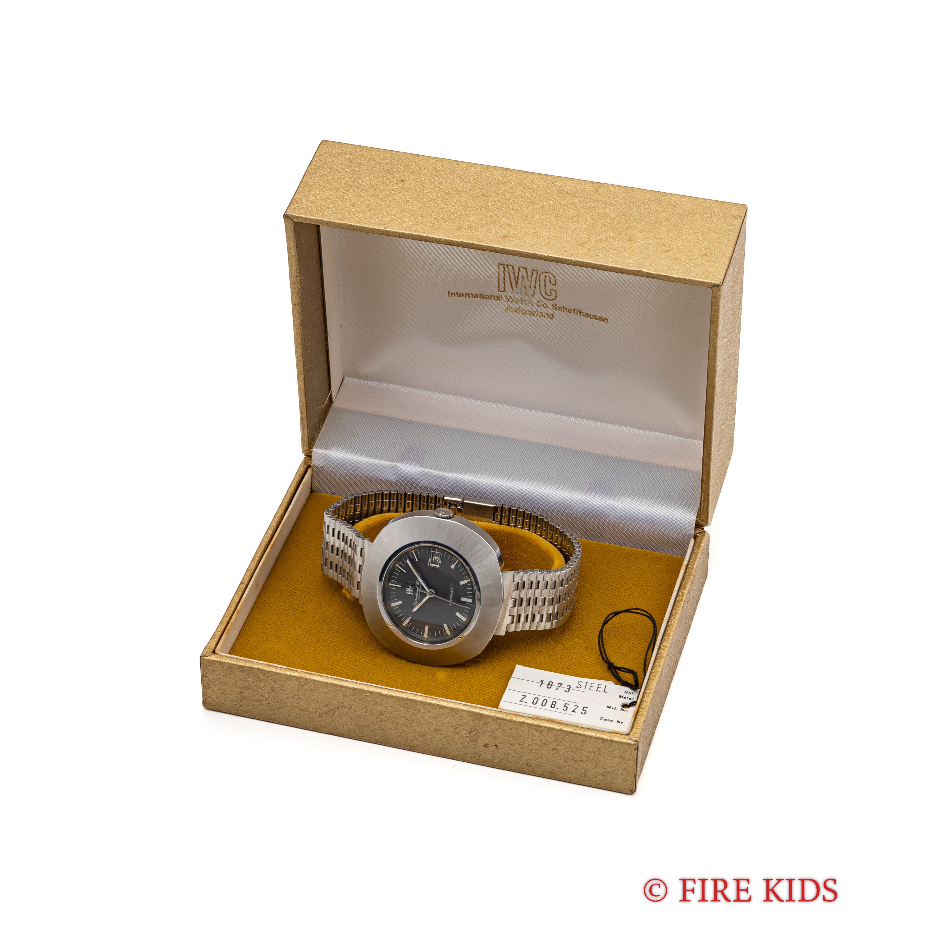 IWC オーバルケース グレーダイヤル 1972年製 Cal.8541B 純正ブレス 箱、タグ付き