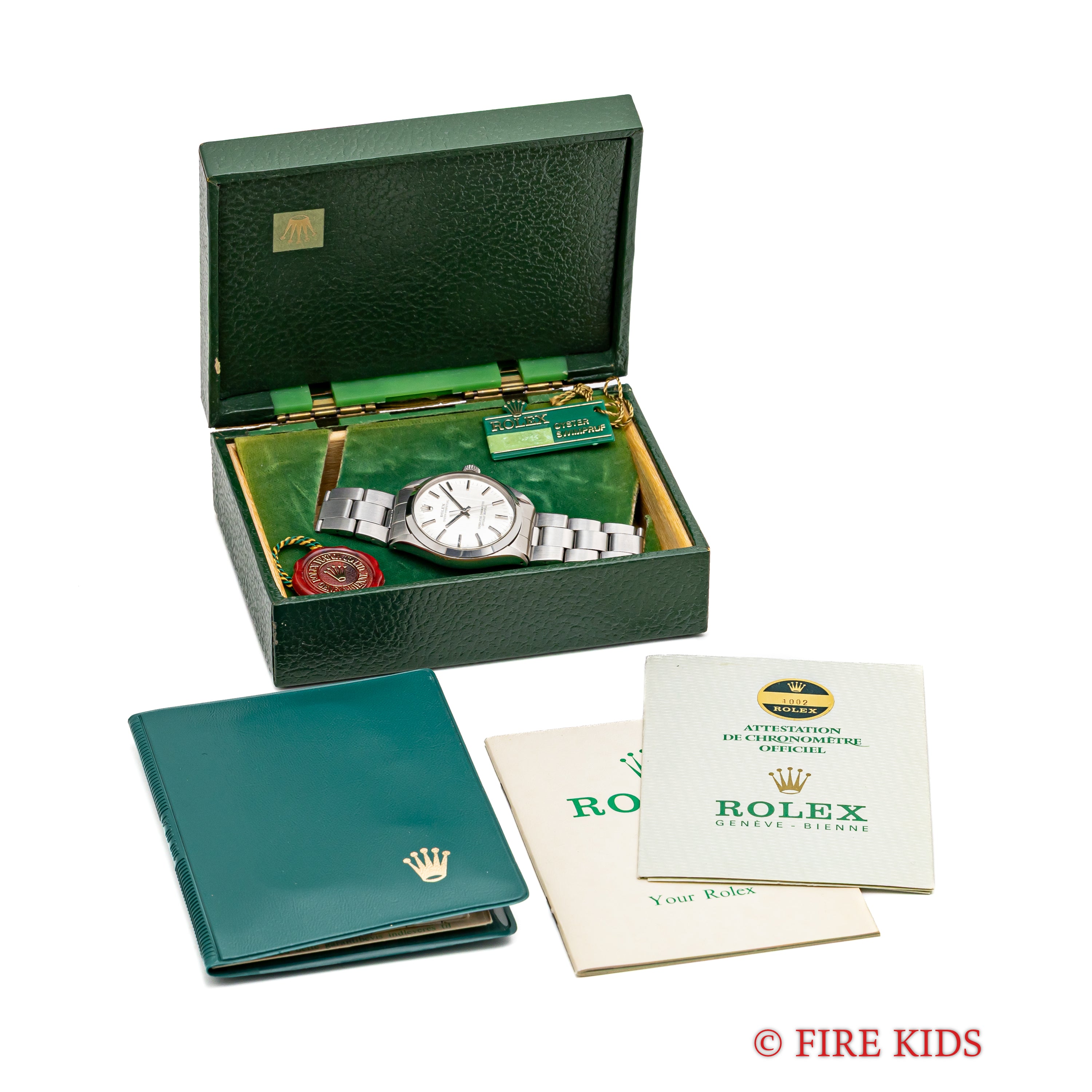 ロレックス オイスターパーペチュアル 1971年製 Ref.1002 箱、ギャラ、タグ付き