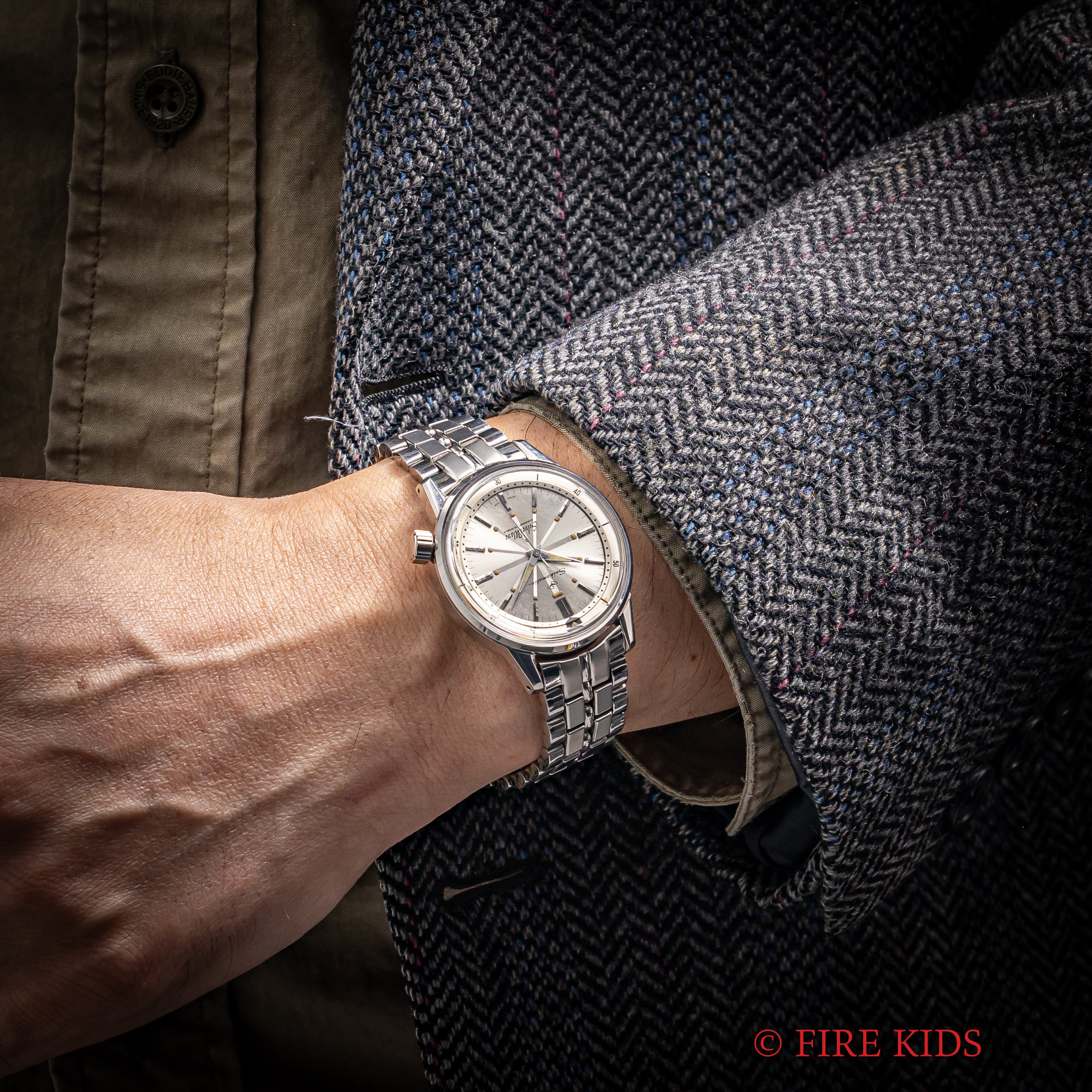 【稼働品】セイコーマチック　自動巻き 腕時計 シルバー 1960年　ヴィンテージ OH済】SEIKO セイコーマチック 金機械 30石 1960年製 自動巻き