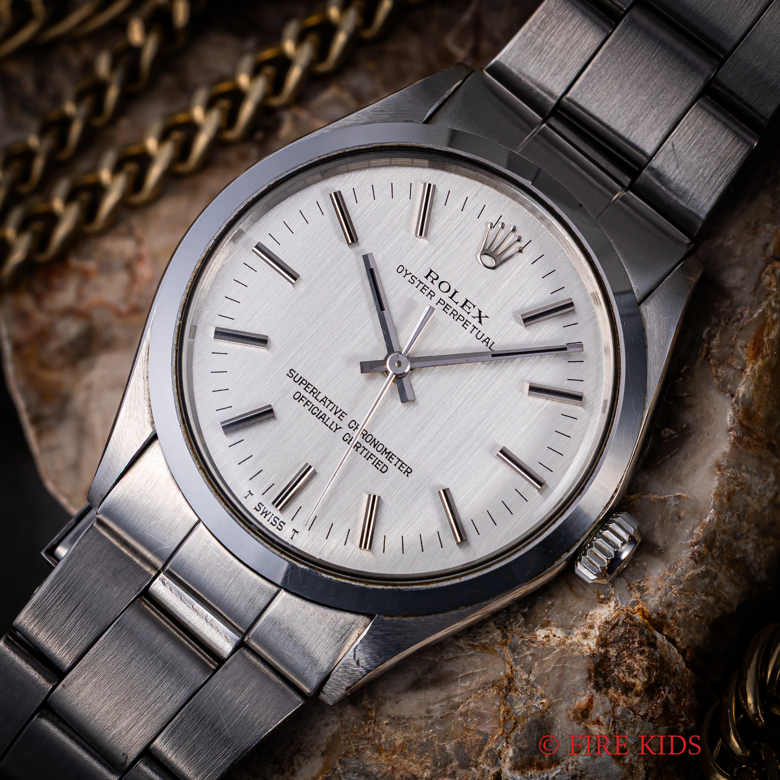 ロレックス オイスターパーペチュアル 1971年製 Ref.1002 箱、ギャラ、タグ付き