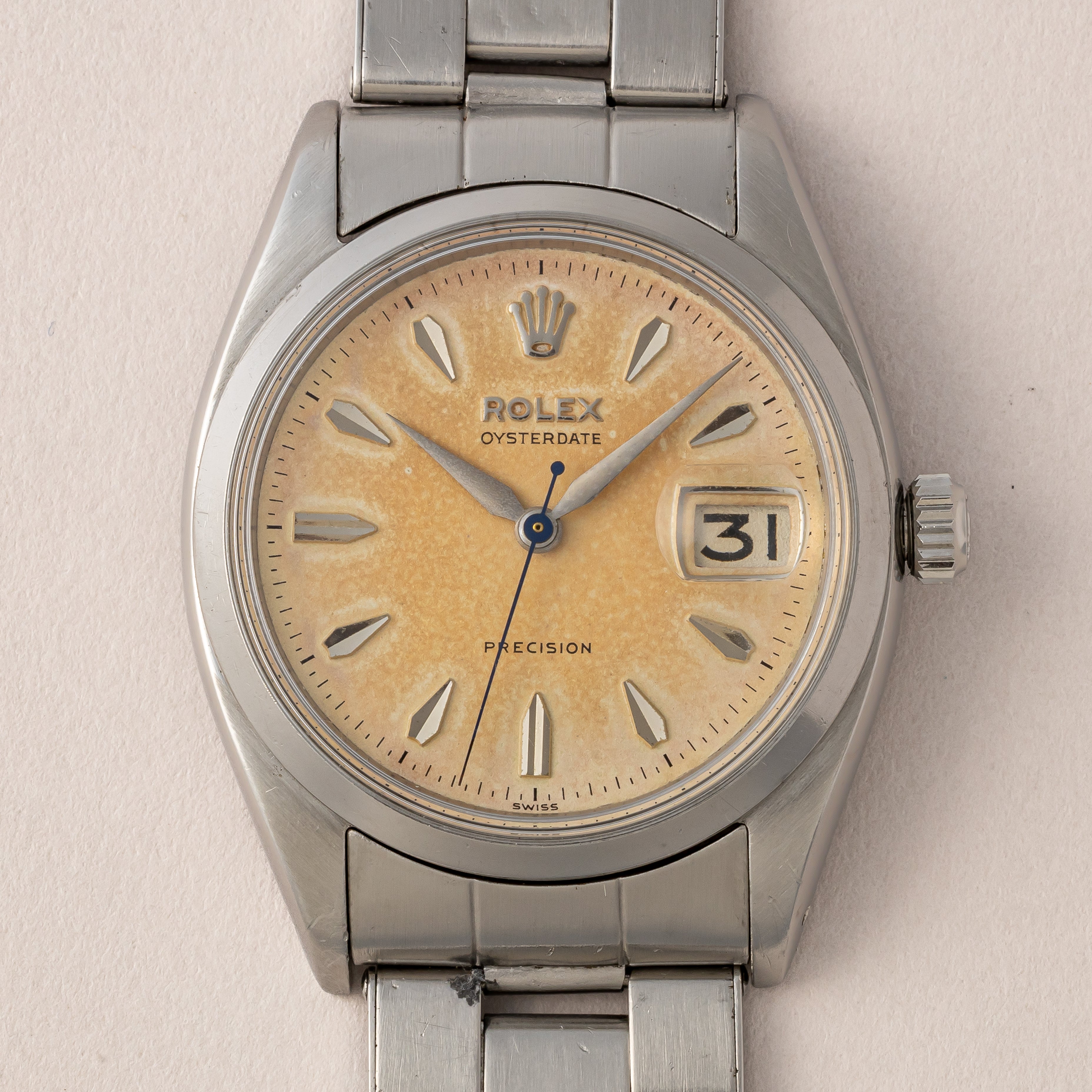ロレックス オイスターデイト 1956年製 Ref.6494 剣針 赤黒カレンダー