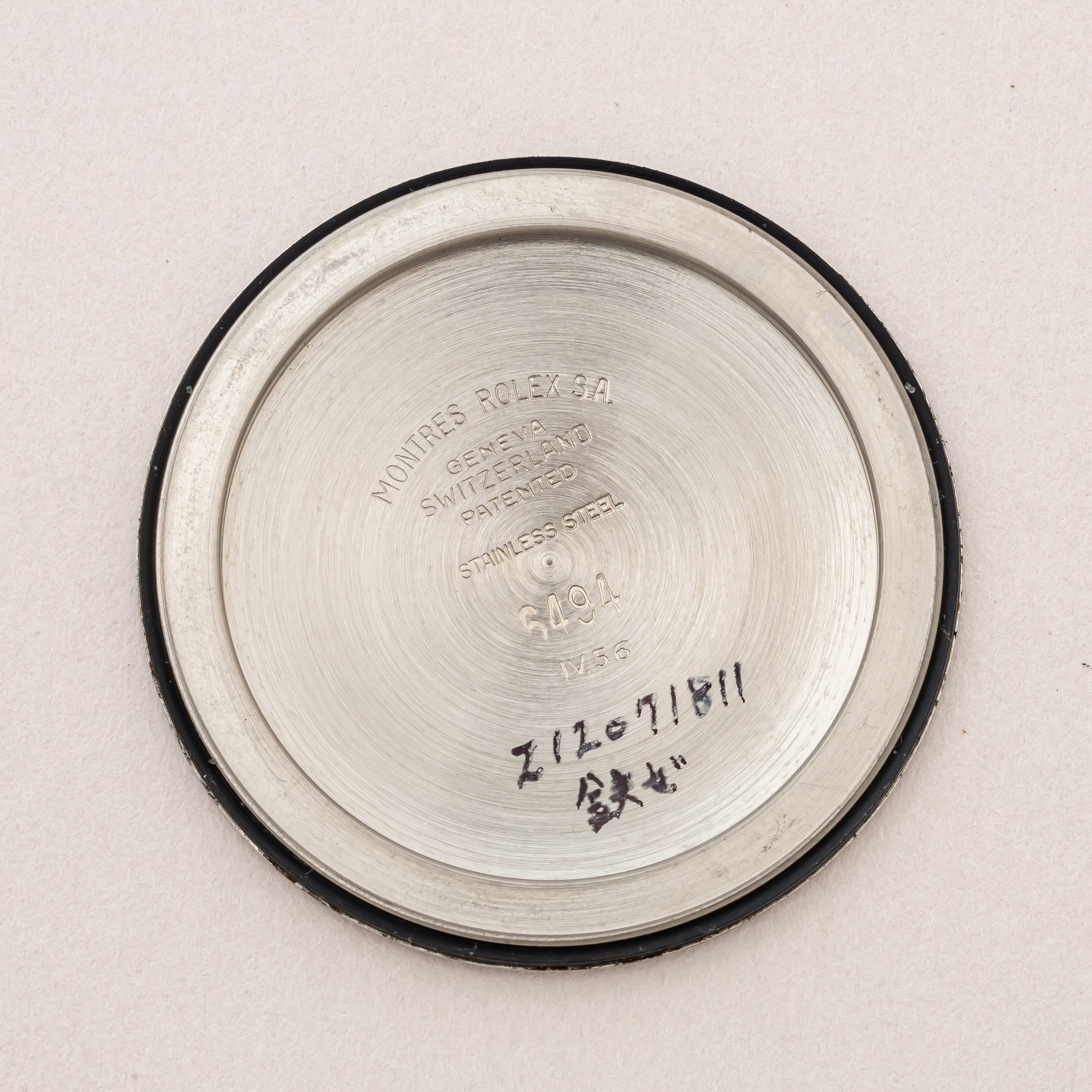 ロレックス オイスターデイト 1956年製 Ref.6494 剣針 赤黒カレンダー