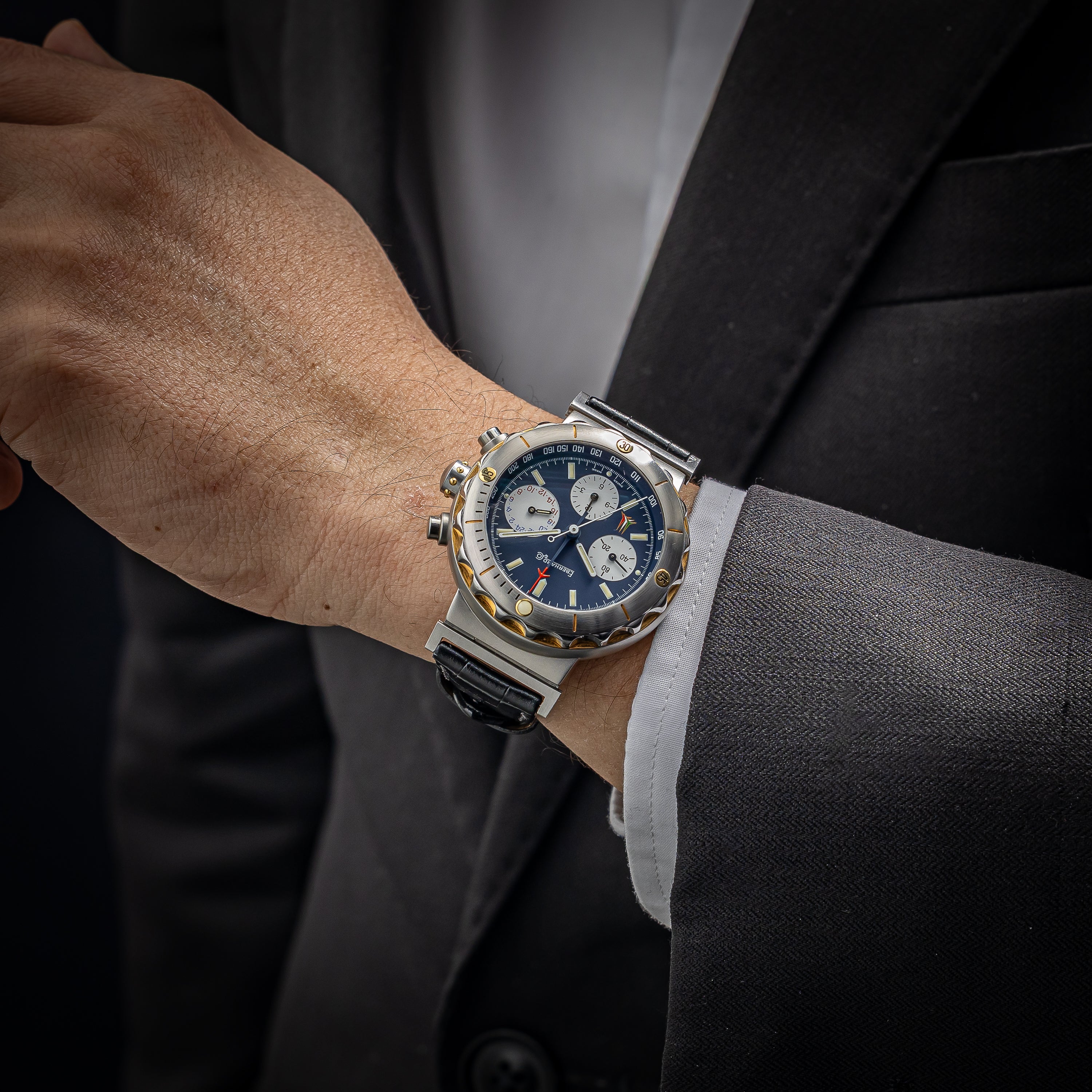 エベラール クロノマスター フレッチェトリコローリ 1円スタート！ 自動巻 中古 【時計】