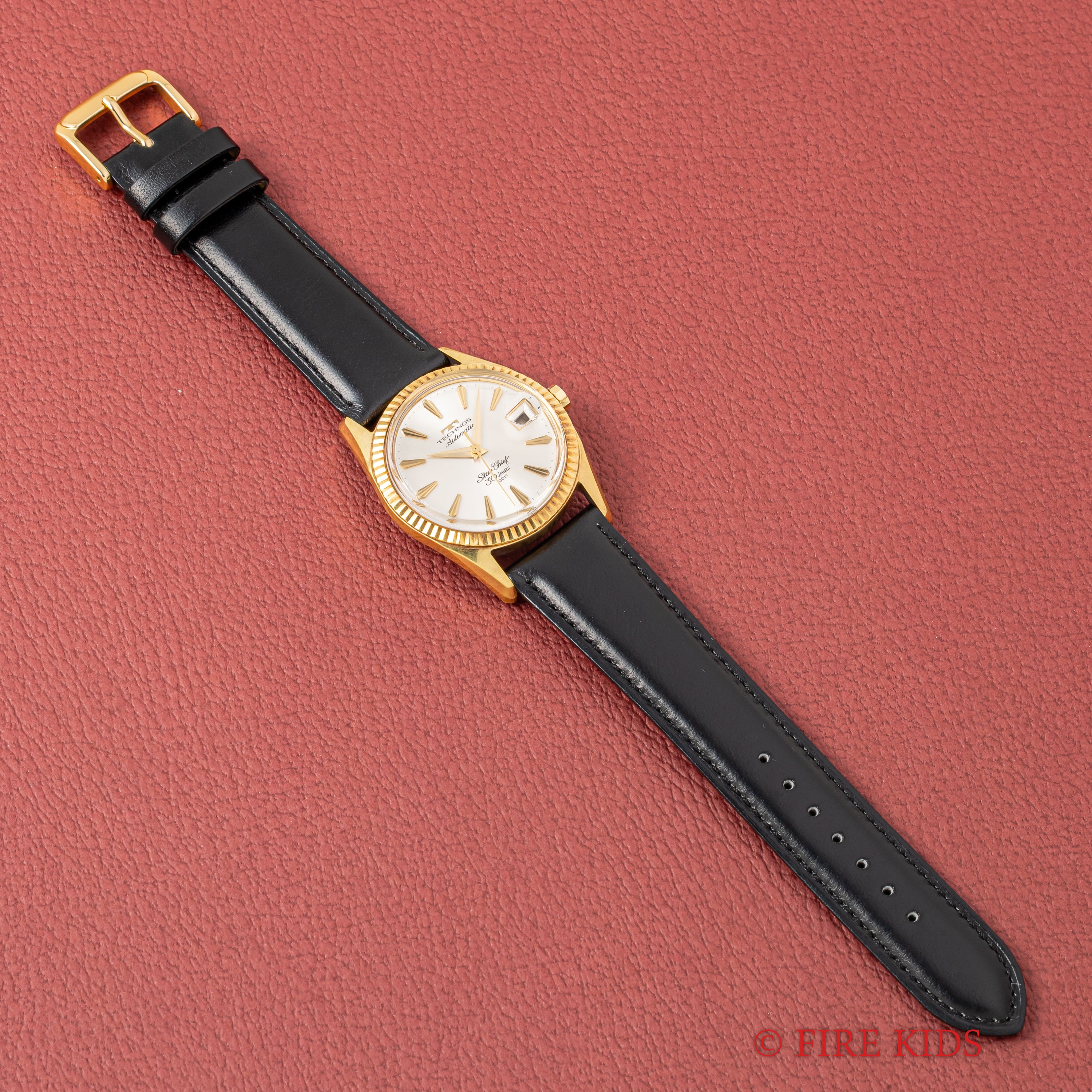 Takuma　Tecnos Star Chief 自動巻き時計 テクノス スターチーフ 赤カレンダー 1960年代製 未使用美品 30