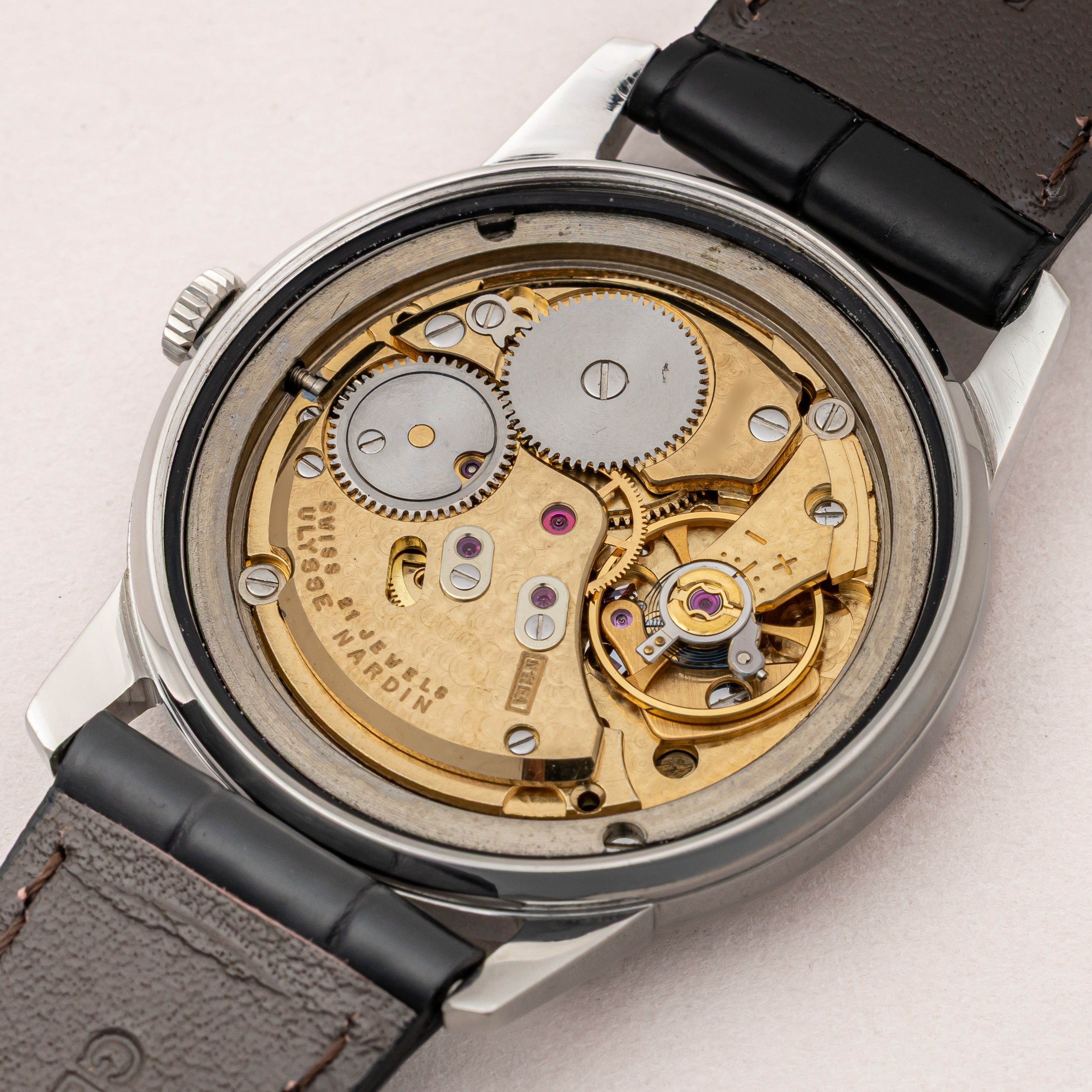 ユリス・ナルダン 希少古箱つき ULYSSE NARDIN 手巻きSS OH証明