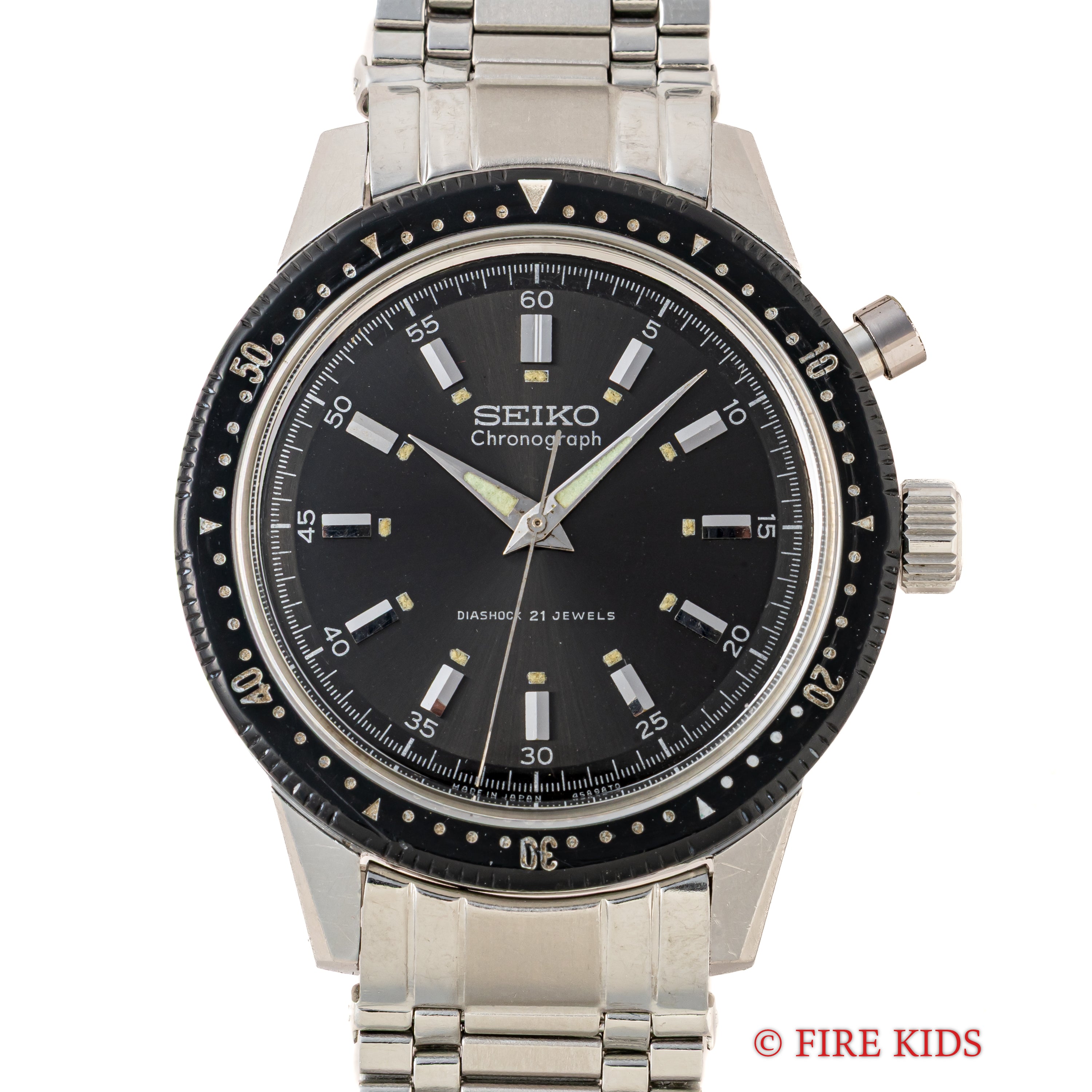 希少 ヴィンテージ SEIKO セイコー ワンプッシュクロノ 45899 セイコー ワンプッシュクロノグラフ 聖火マーク 45899 1964年8月