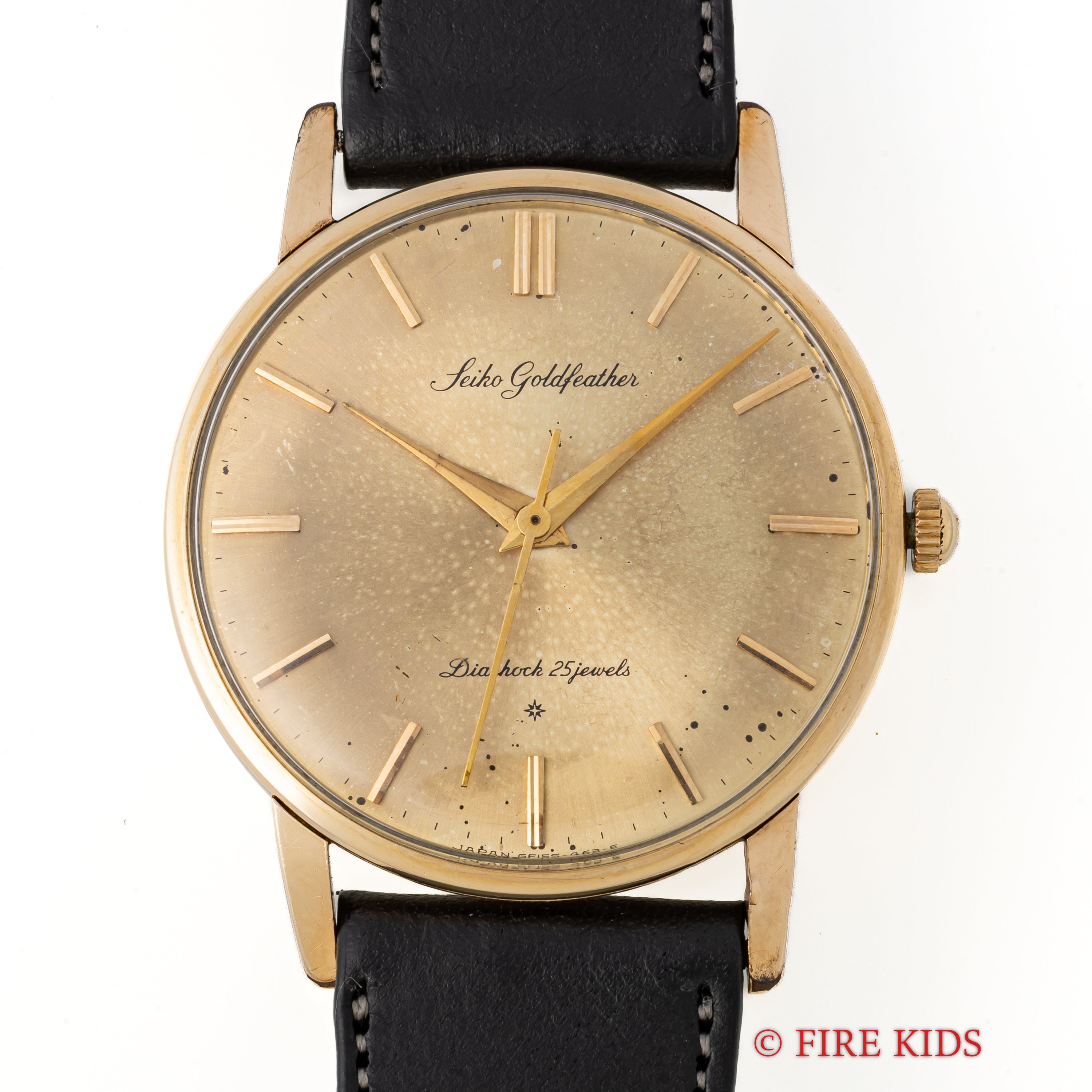 セイコー 1962年製 ゴールドフェザー 薄型手巻き Ref.15008E 14金張りケース SDダイヤル